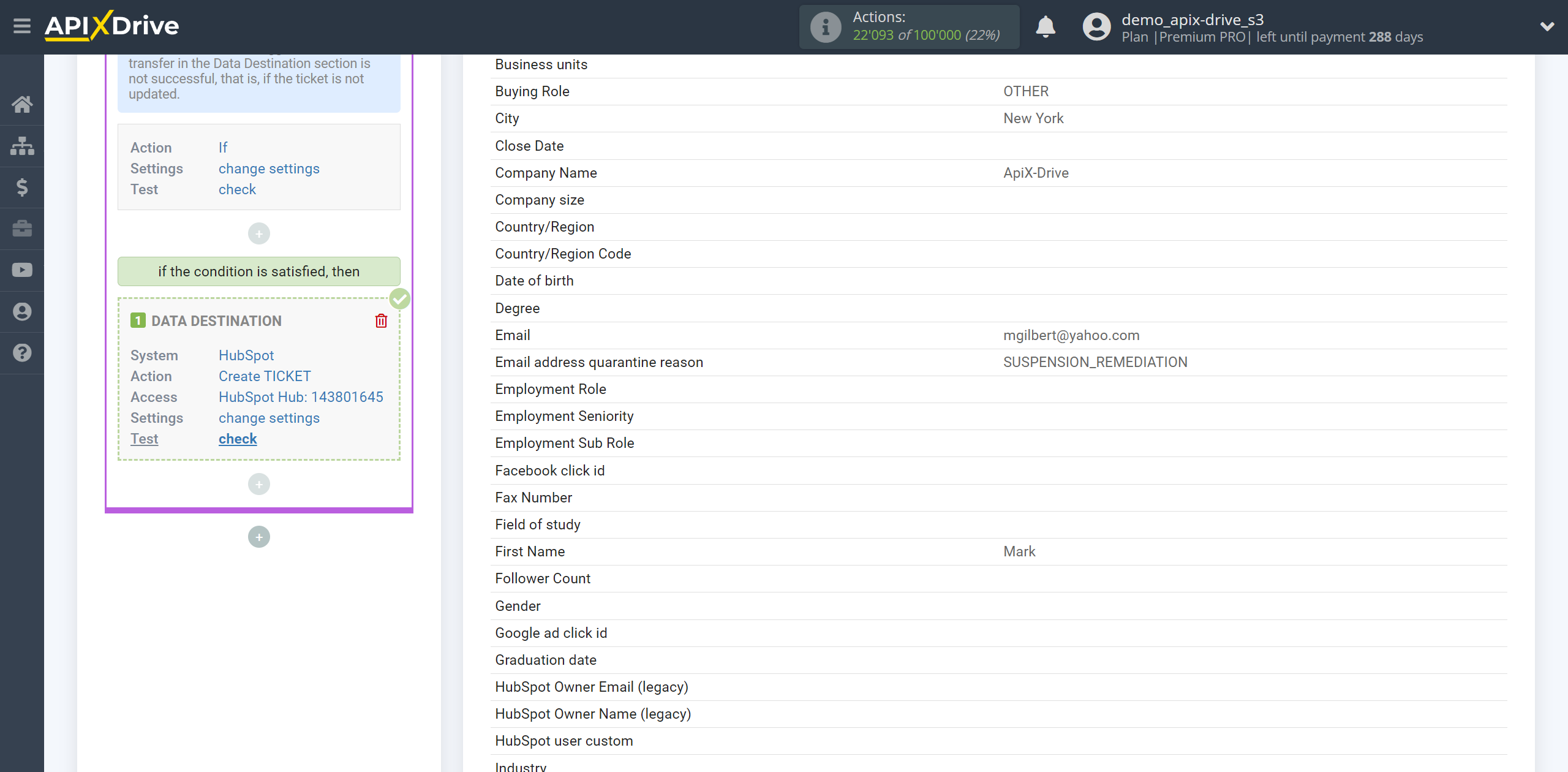 How to setup HubSpot Update Ticket / Create Ticket | Test data