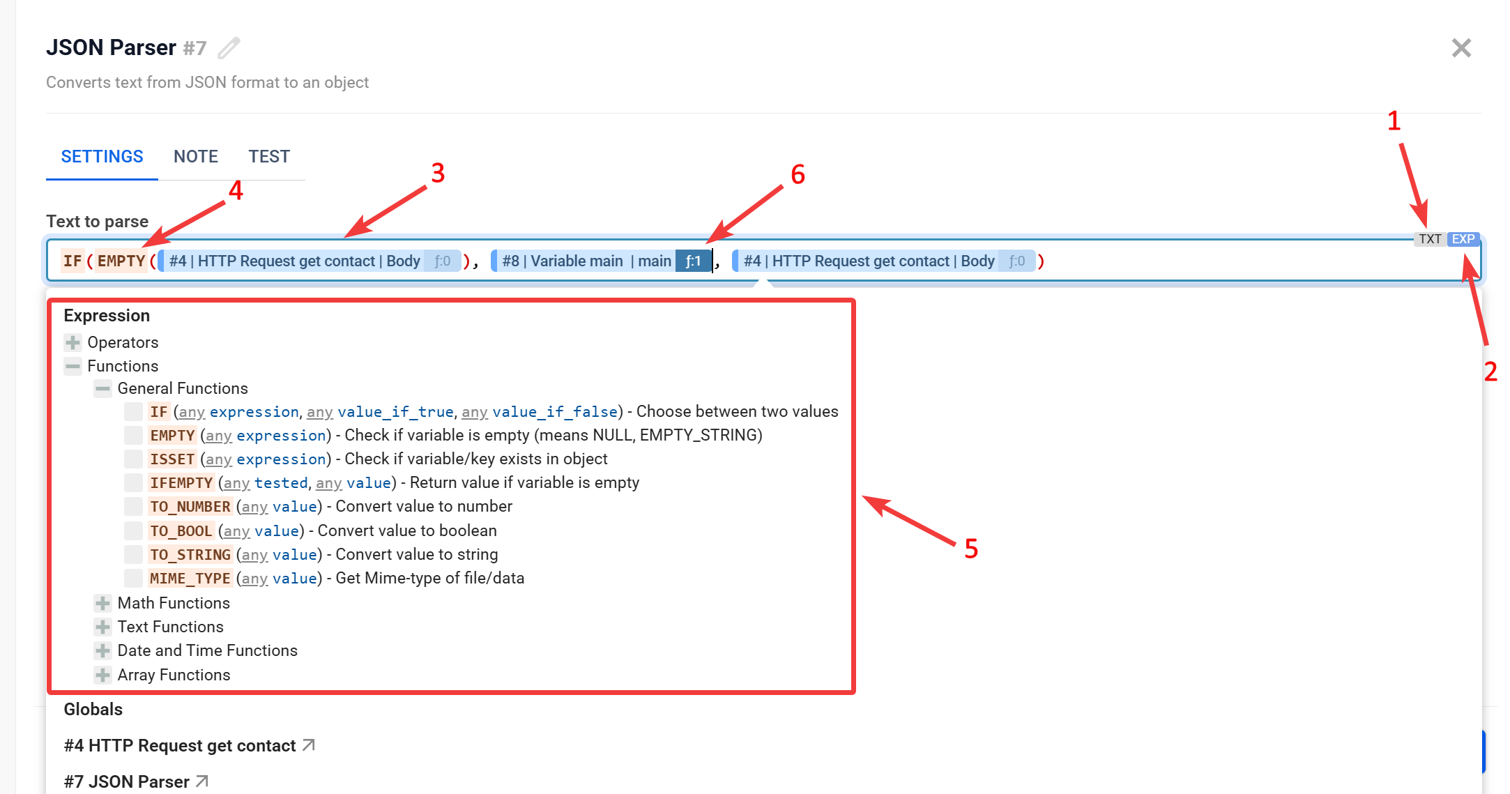 JSON Parser | Різниця TXT / EXP