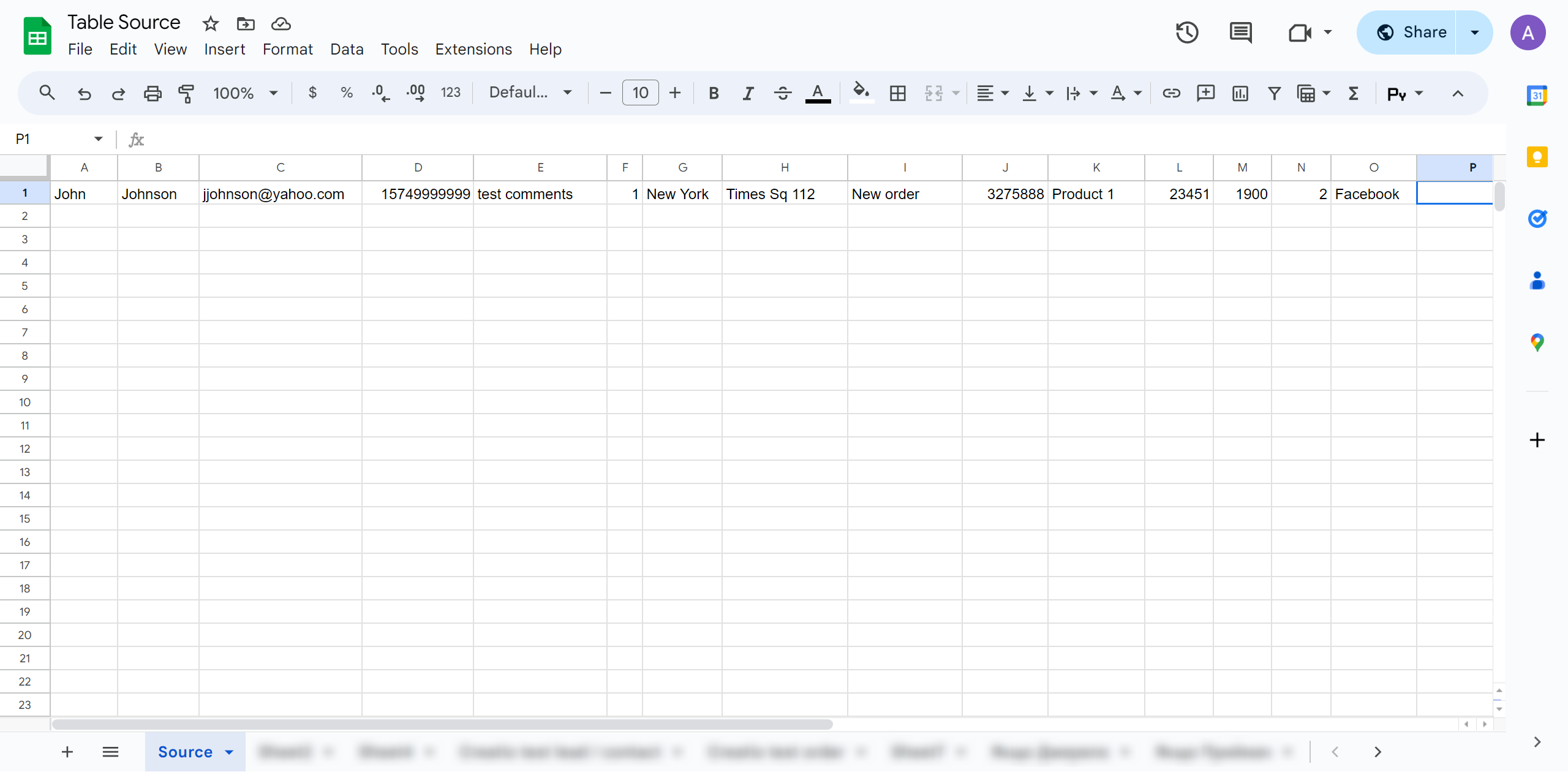 How to setup OneBox Change Order / Create Order | Test data in Google Sheets