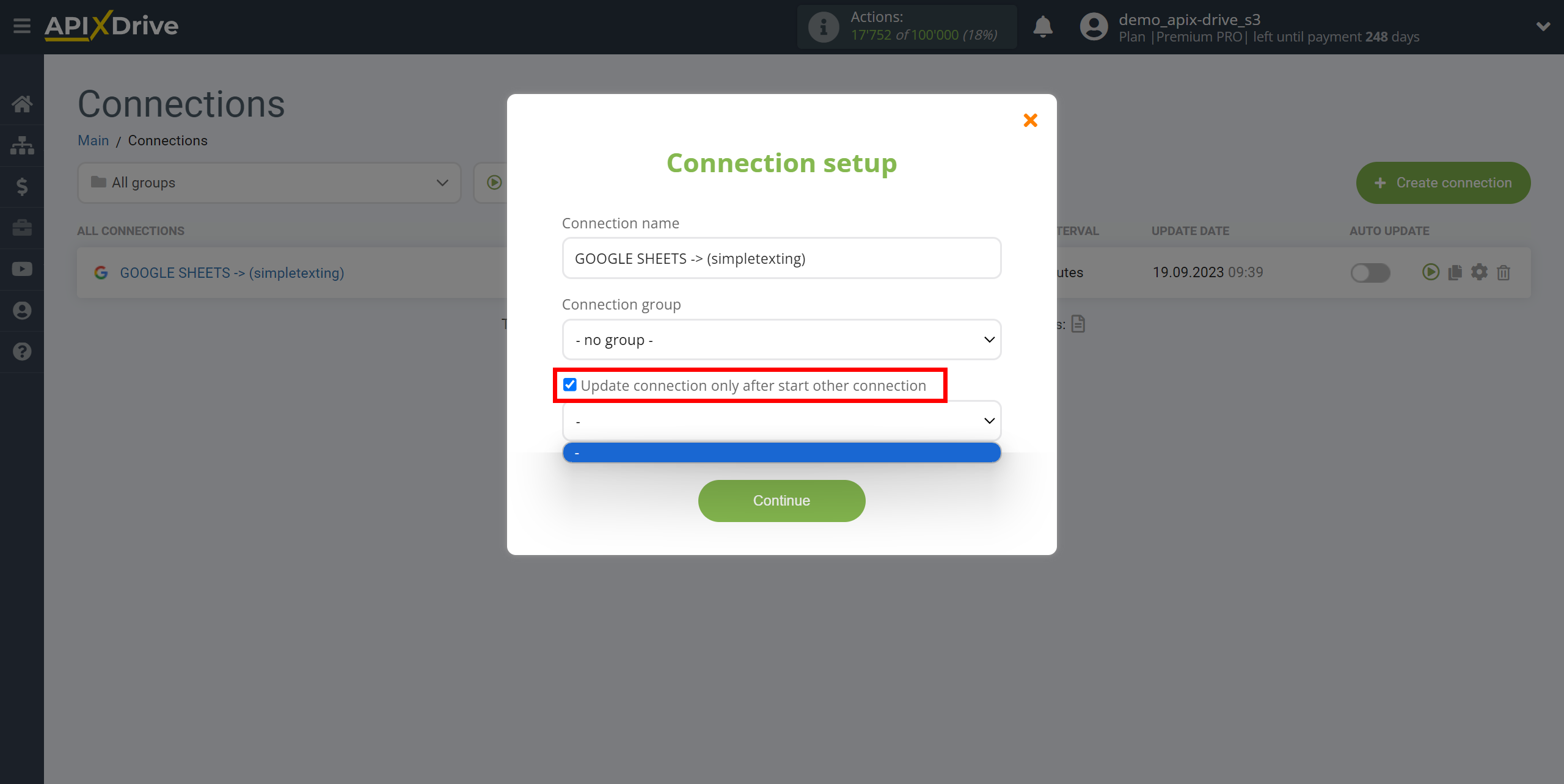 How to Connect SimpleTexting as Data Destination | Update priority