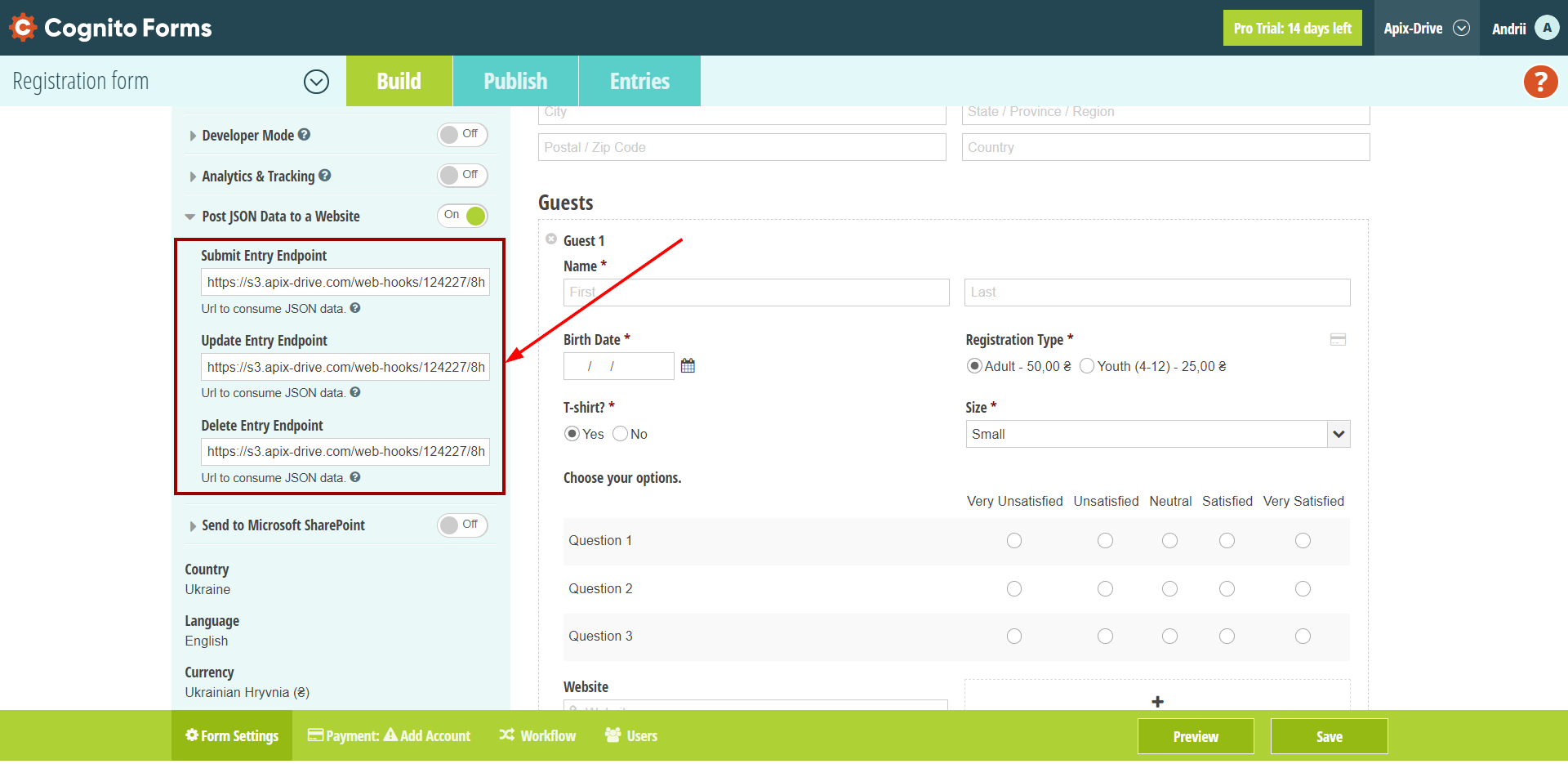 How to Connect Cognito Forms as Data Source | Webhook Setup