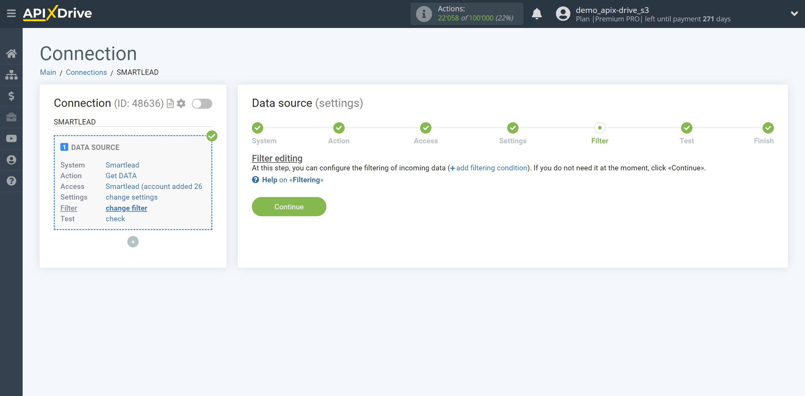 How to Connect Smartlead as Data Source | Data Filter