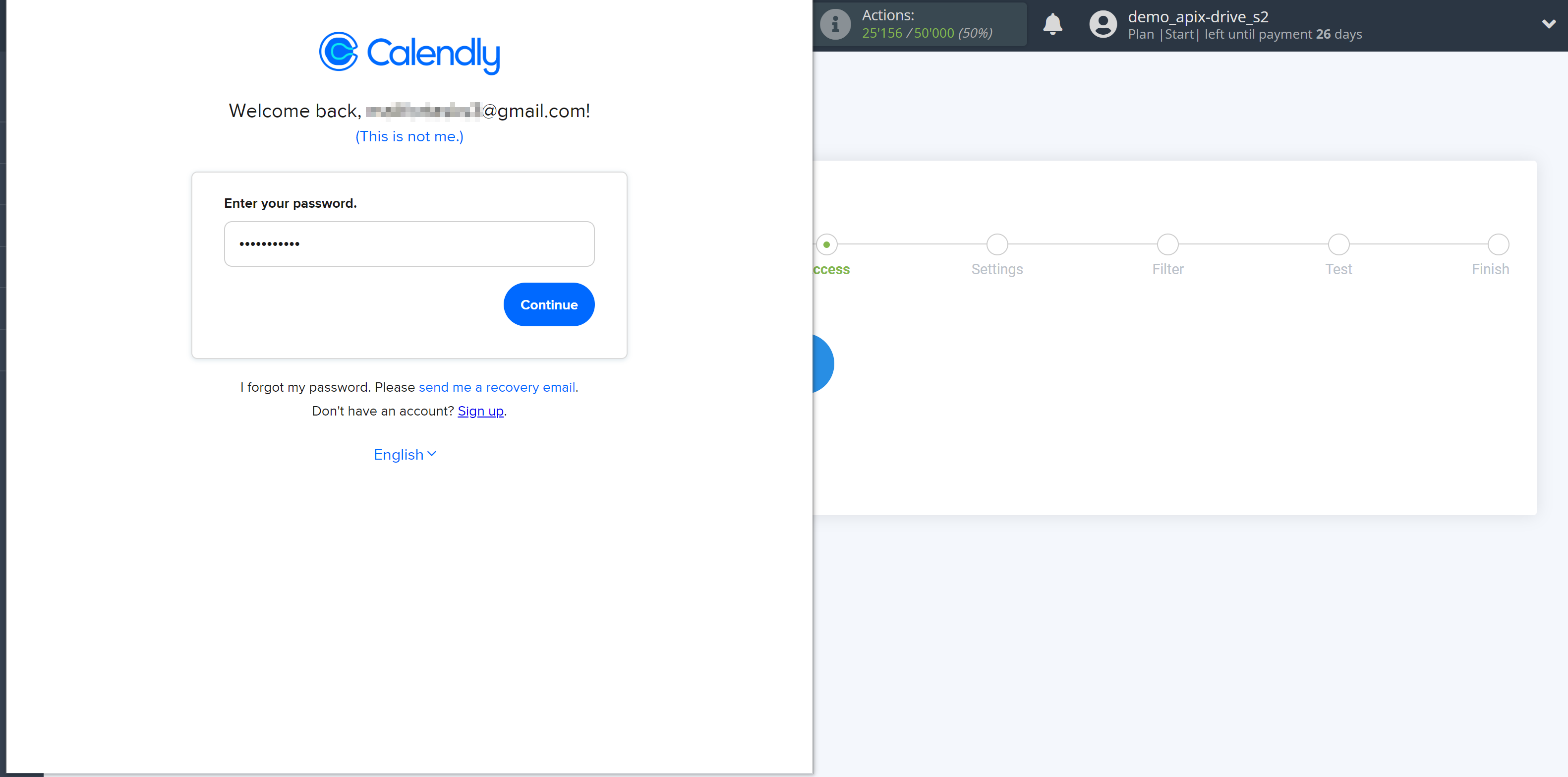 How to Connect Calendly as Data Source | Enter password