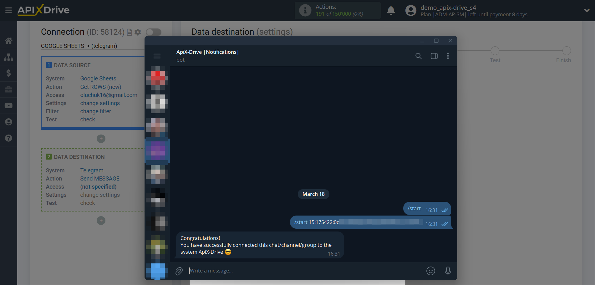 How to Connect Telegram as Data Destination | Getting Started Telegram Bot ApiX-Drive