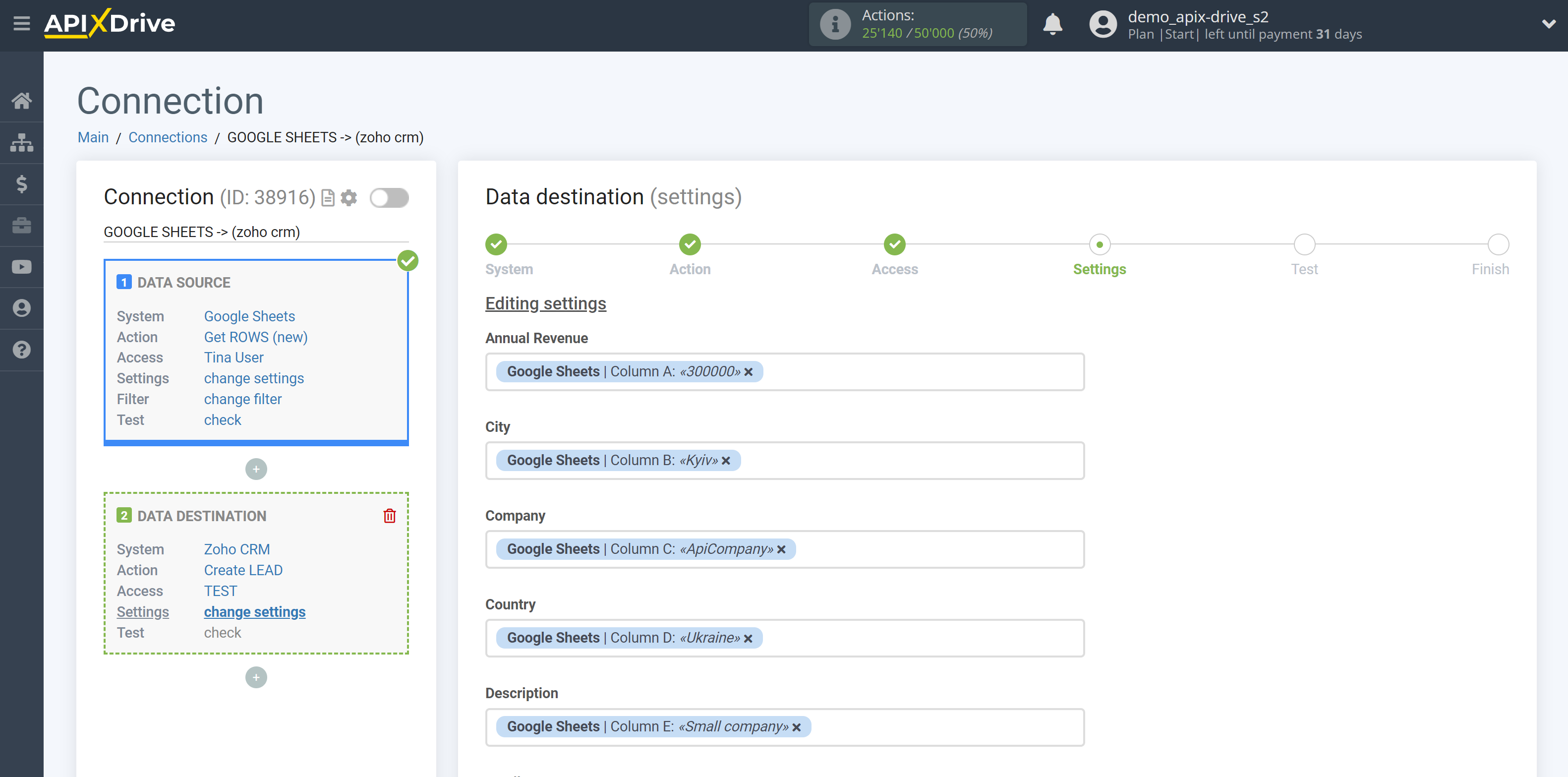 How to Connect Zoho CRM as Data Destination | Assigning Fields 