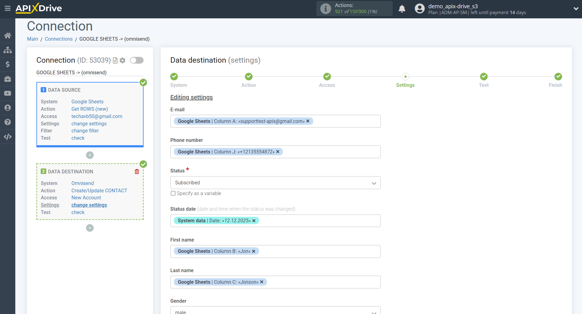 How to Connect Omnisend as Data Destination | Assigning Fields How to Connect Omnisend as Data Destination | Assigning Fields