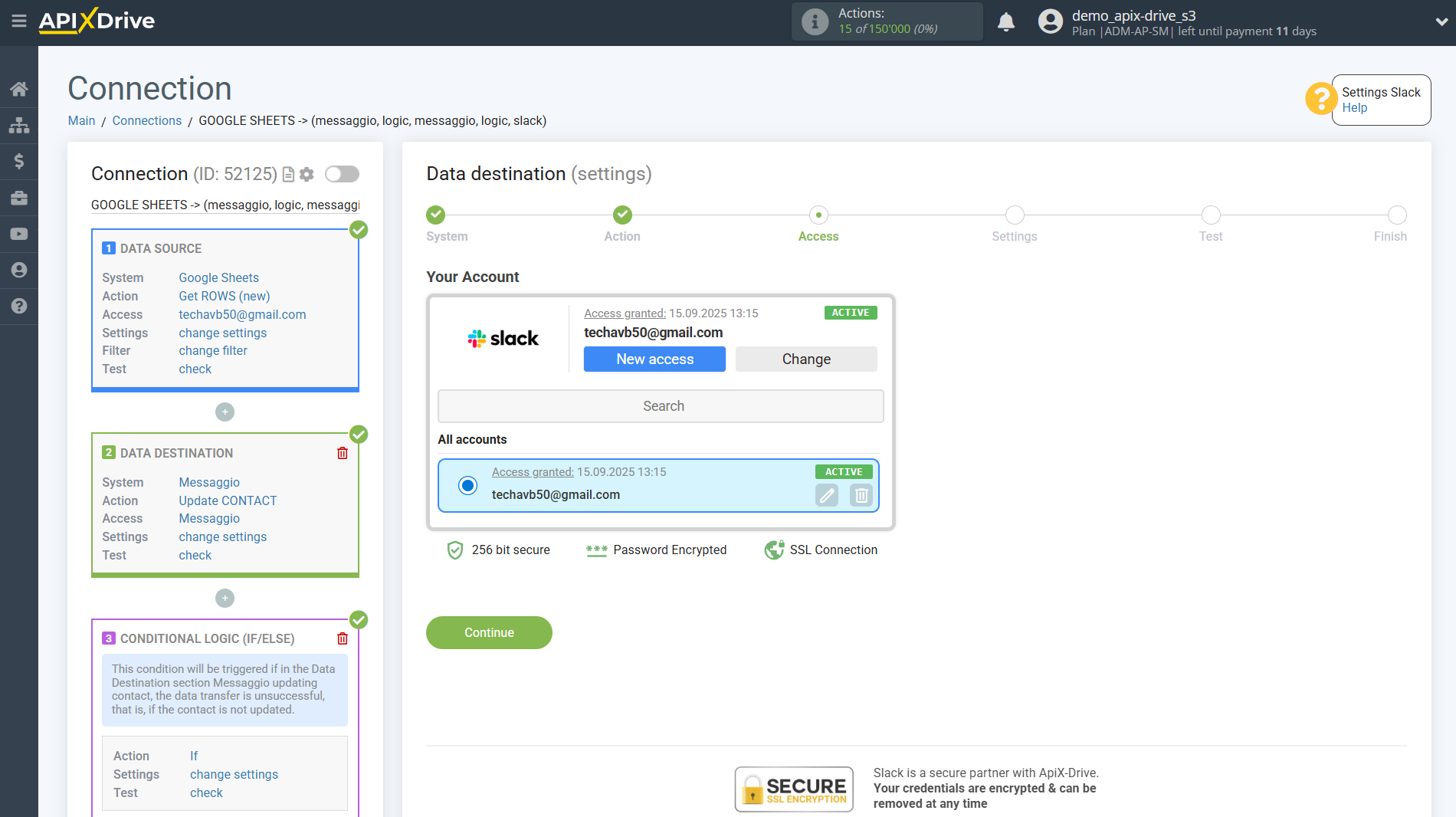 How to setup Messaggio Update Contact / Add Contact | Account selection