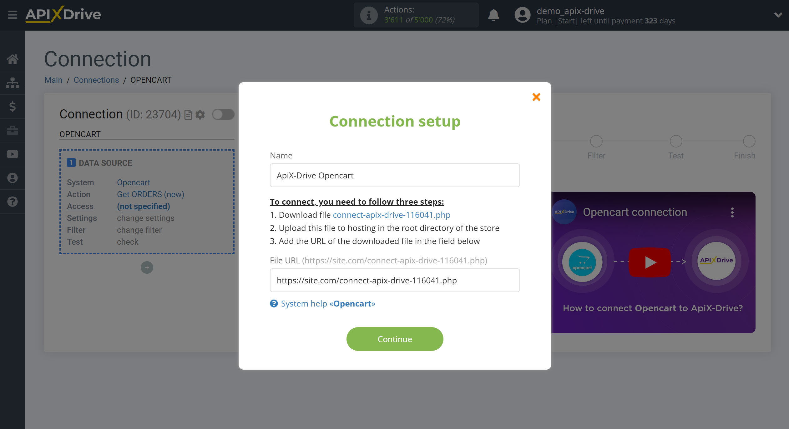 How to Connect Opencart as Data Source | Account connection