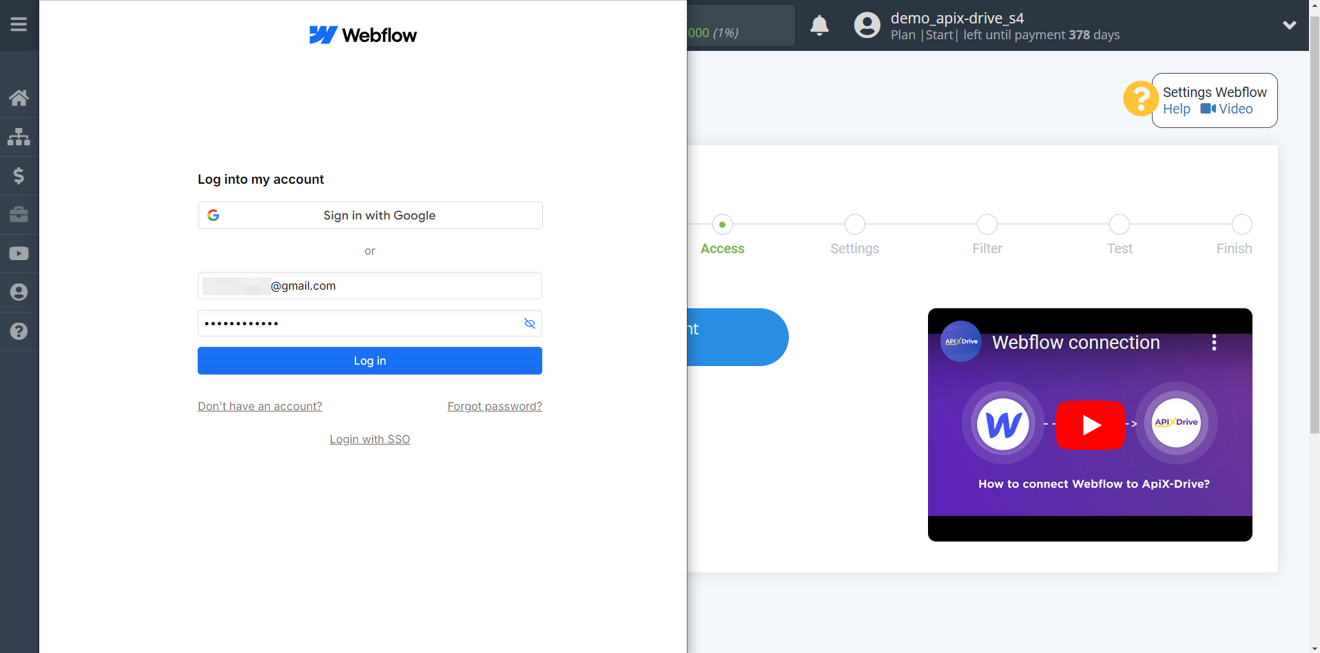 How to Connect Webflow as Data Source | Account connection