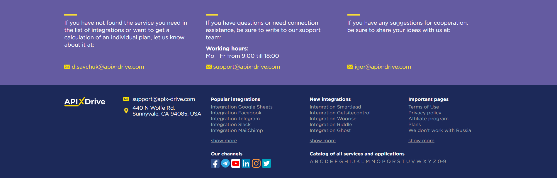 ApiX Drive Support and Feedback