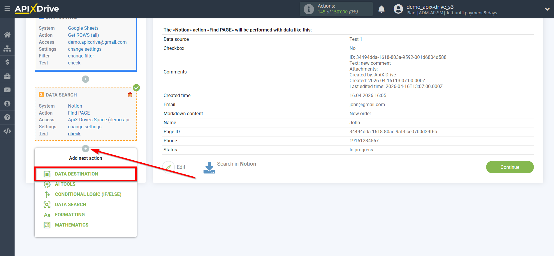 Setting up an Notion Item Search in Google Sheets | Setup Data Destination system