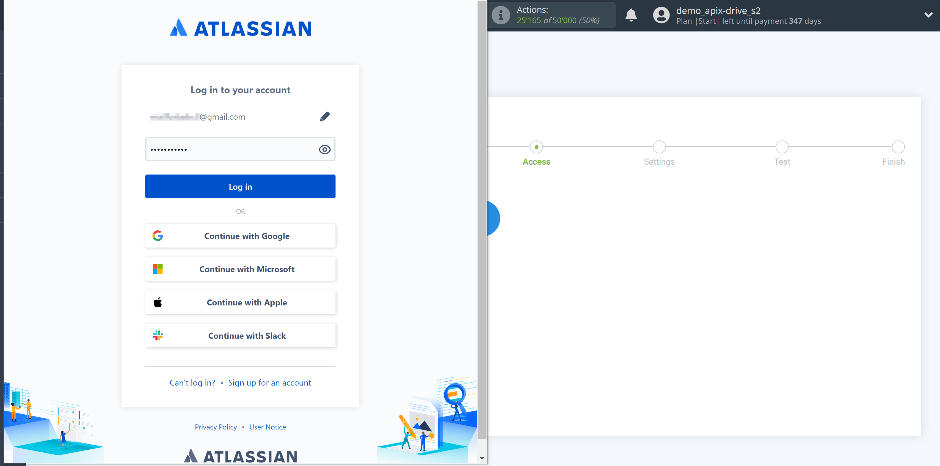 How to Connect Jira Service Management as Data Destination | Enter login and password