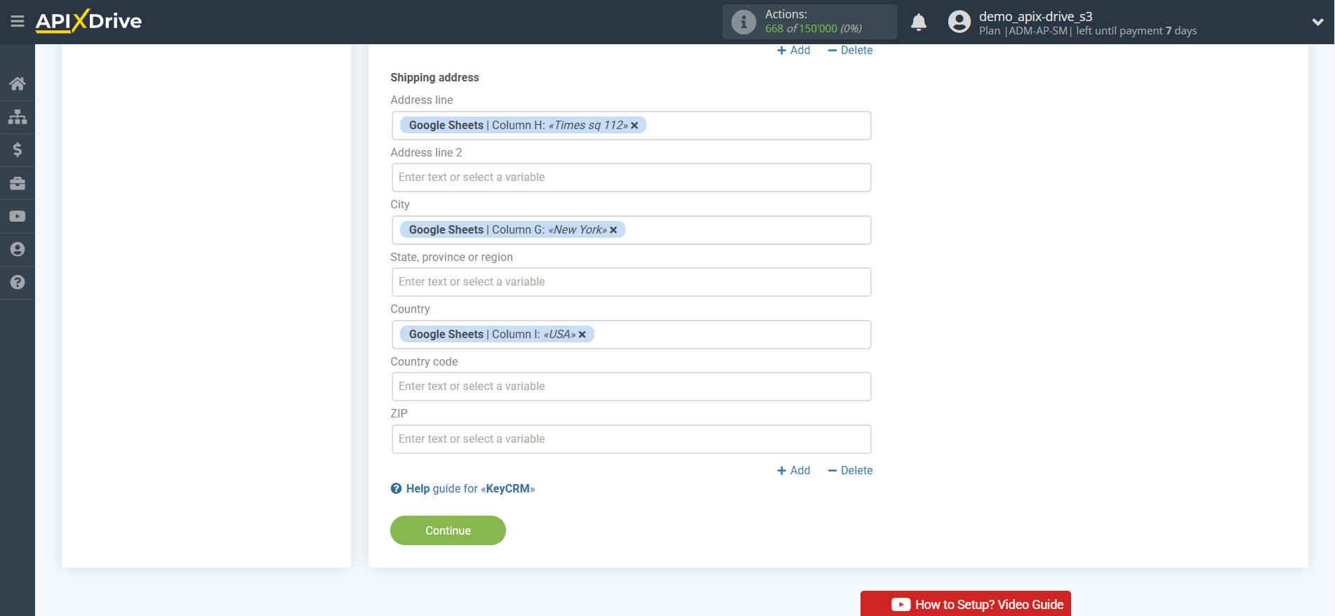 Adding a Data Destination | Data Assignment