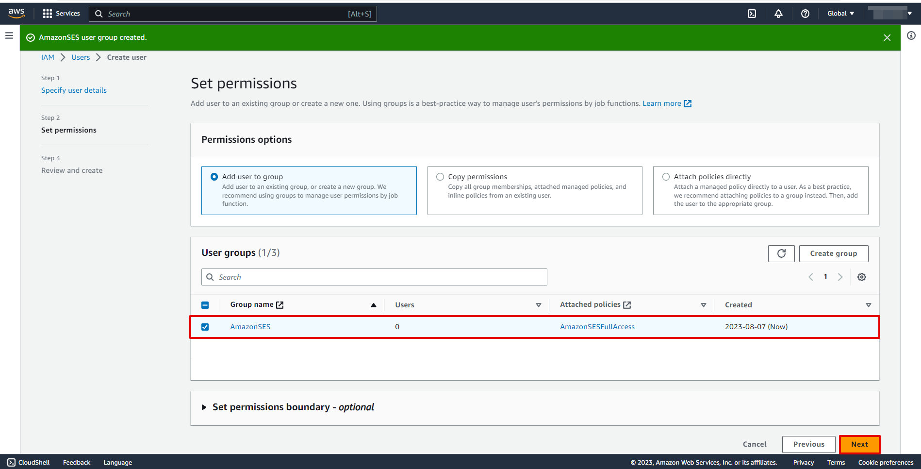 How to Connect Amazon SES as Data Destination | Connection setup