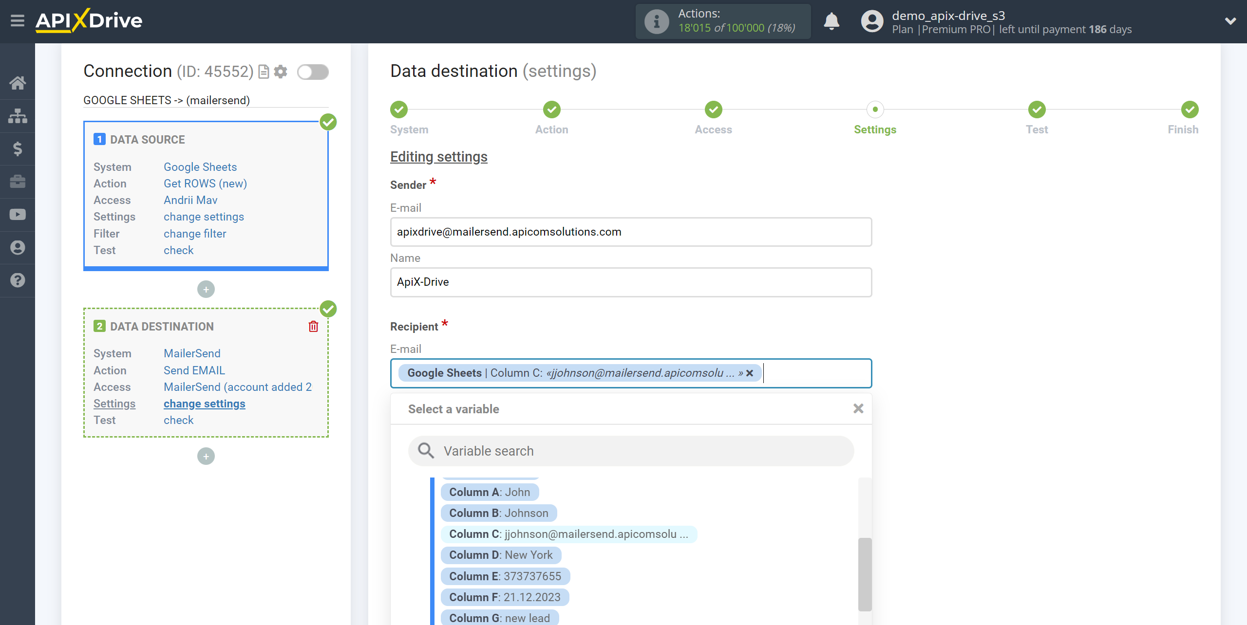 How to Connect MailerSend as Data Destination | Assigning Fields