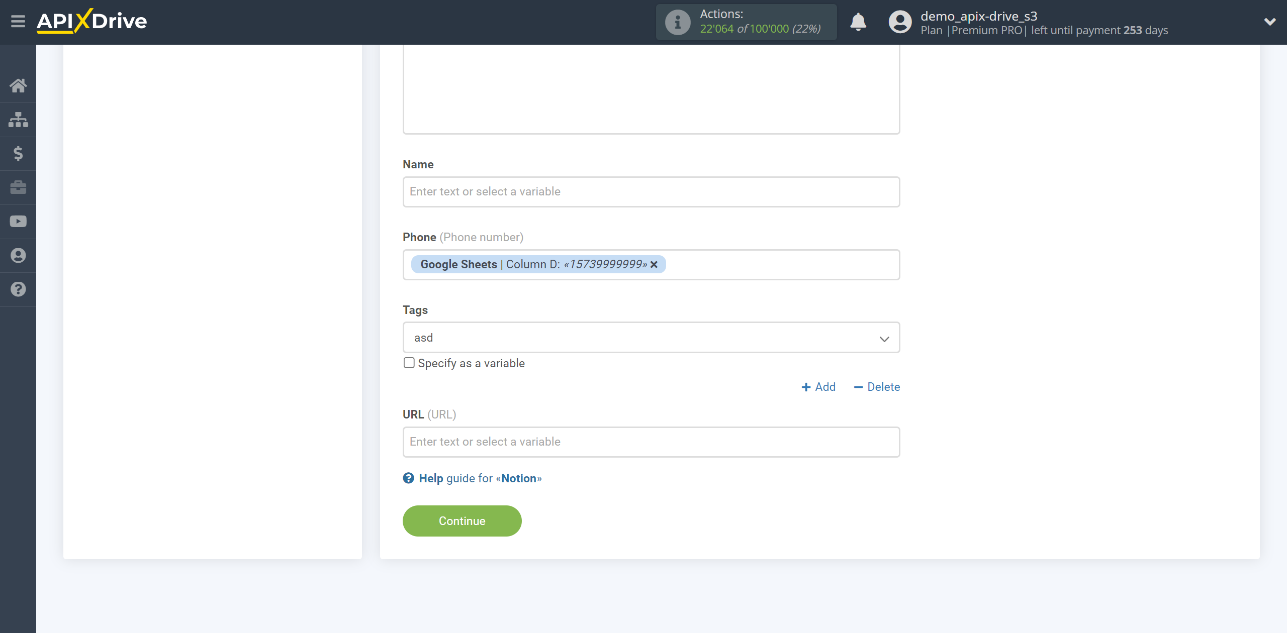 How to setup Notion Update Database Item / Add Database Item | Assigning Fields