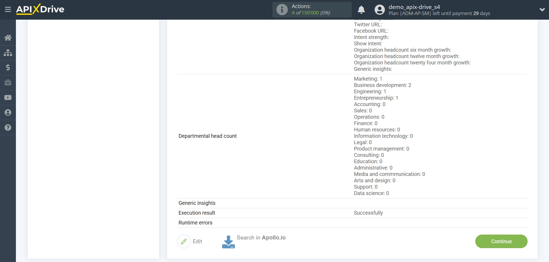 Setting Search to Verification Domain Apollo.io in Google Sheets | Test data Setting Search to Verification Domain Apollo.io in Google Sheets | Test data