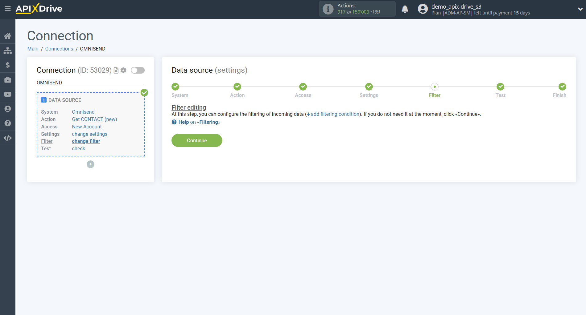 How to Connect Omnisend as Data Source | Data filter How to Connect Omnisend as Data Source | Data filter