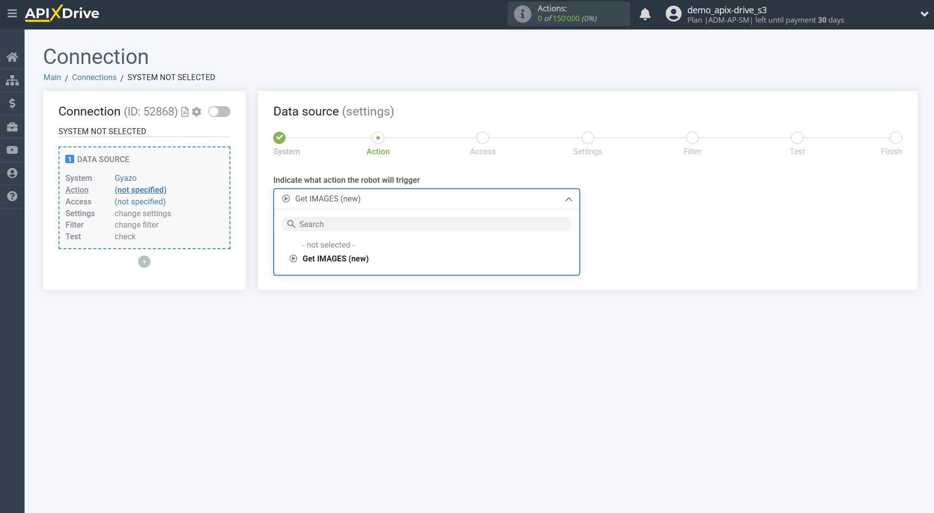 How to Connect Gyazo as Data Source | Action selection How to Connect Gyazo as Data Source | Action selection