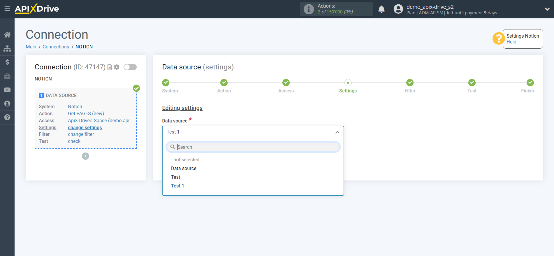 How to Connect Notion as Data Source | Settings
