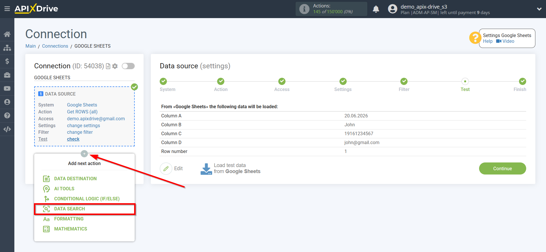 Setting up an Notion Item Search in Google Sheets | Add data Search