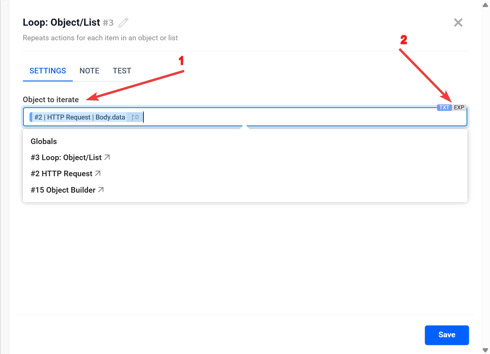 Loop (Object/List) | Налаштування блоку