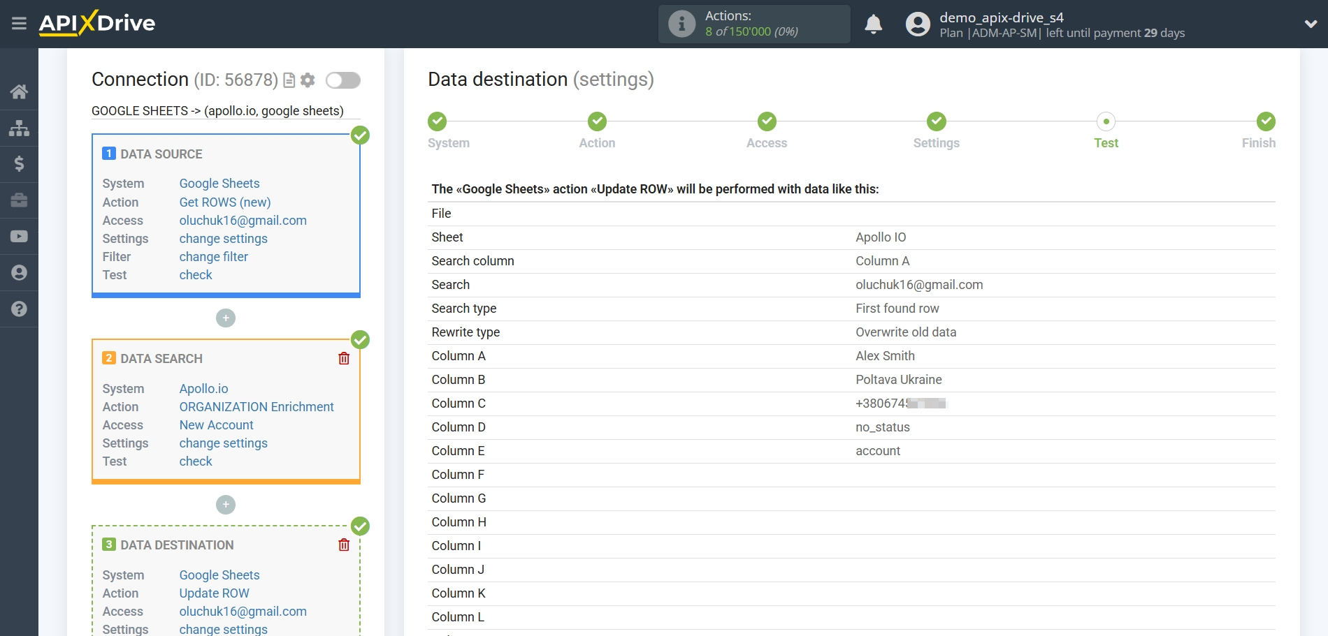 Setting Search to Verification Email Apollo.io in Google Sheets | Test data Setting Search to Verification Email Apollo.io in Google Sheets | Test data