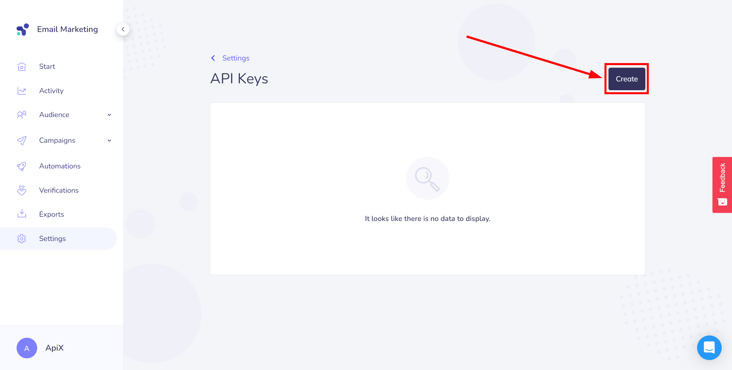 How to Connect Elastic Email as Data Destination | Creating an API Key