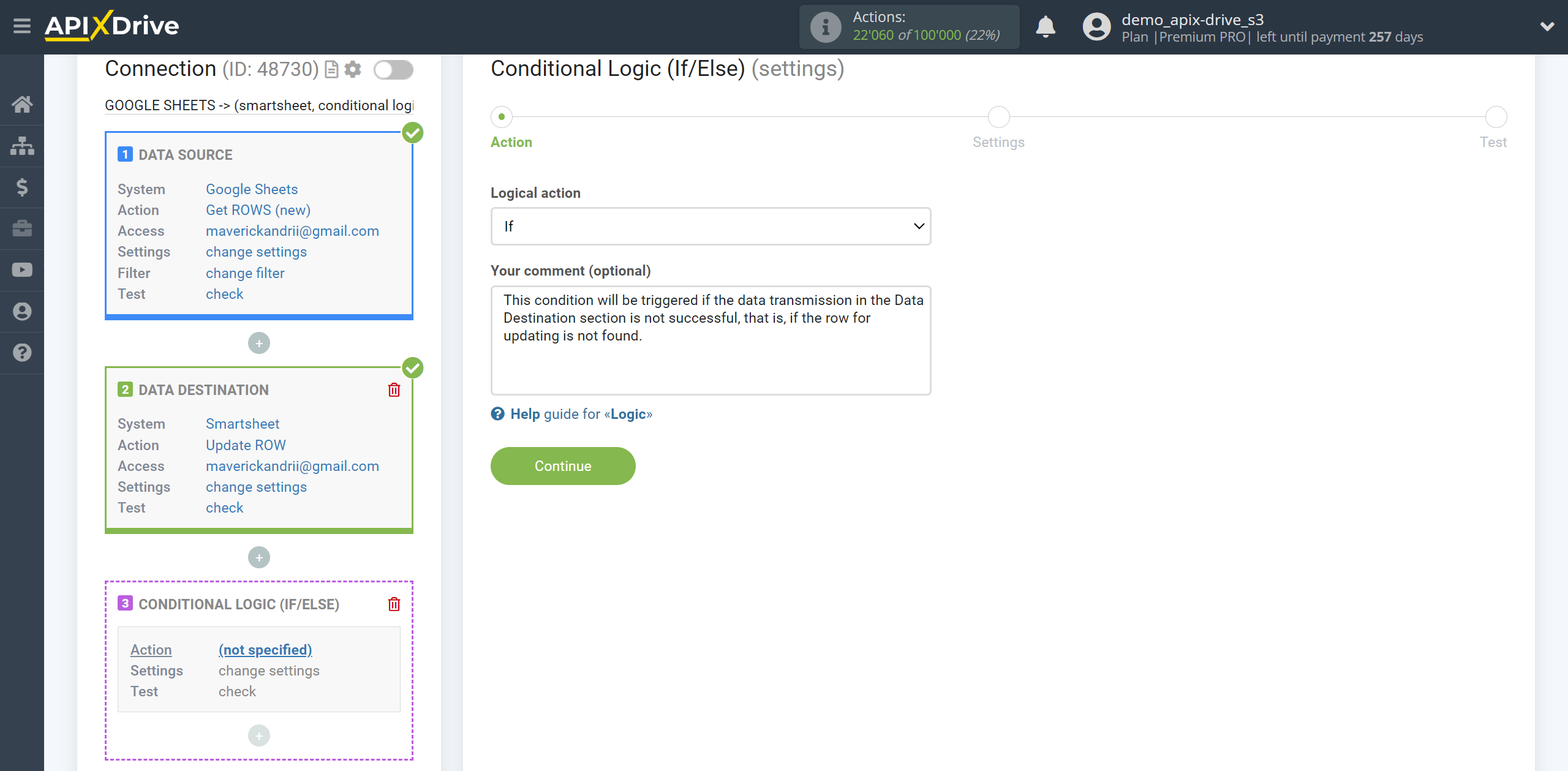 How to setup Smartsheet Update Row / Add Row | Action selection