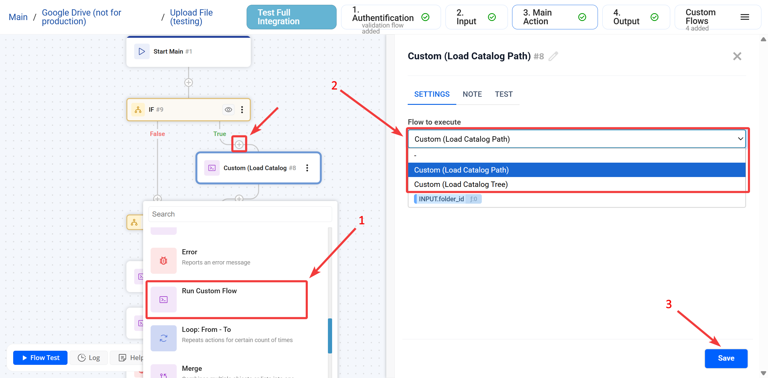 Custom Flows | Виклик&nbsp;Custom Flow в іншому флоу через блок&nbsp;Run Custom Flow