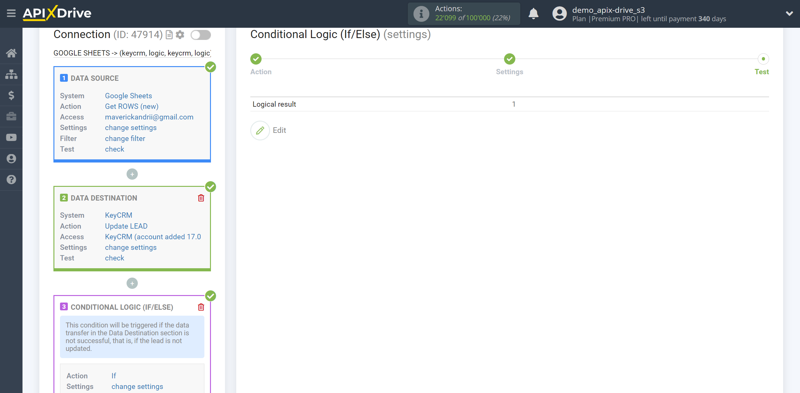 How to setup KeyCRM Update Lead / Create Lead | Test data