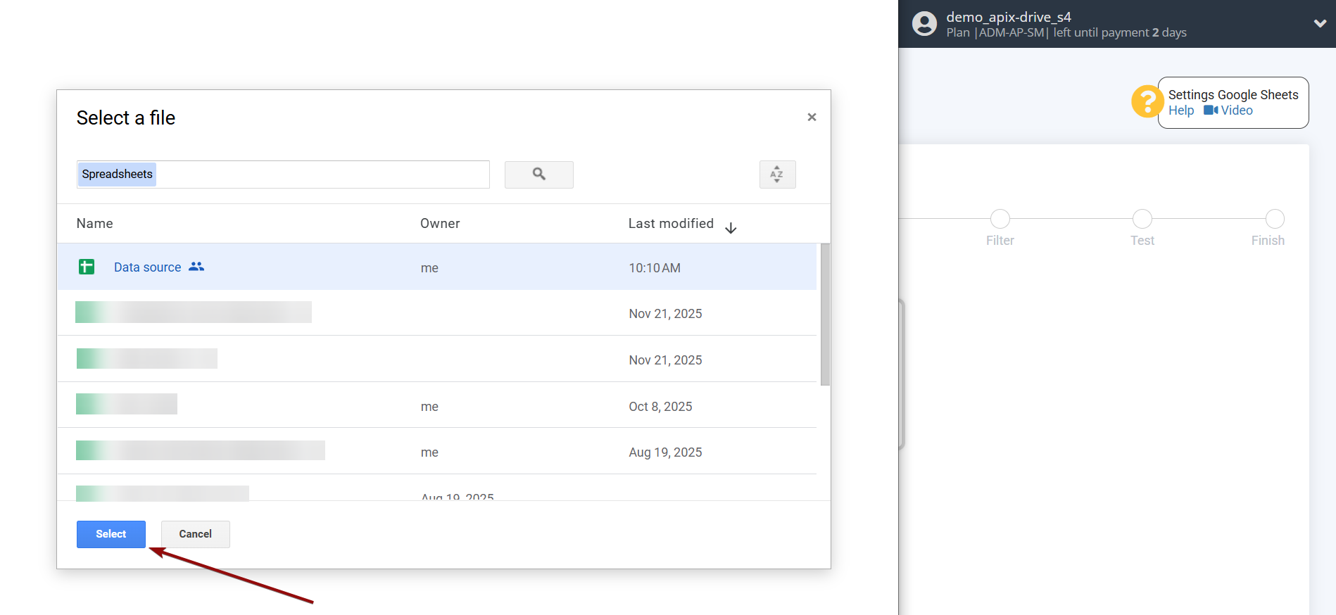Setting up an ZeroBounce Item Search in Google Sheets | Select a Google account to connect Setting up an ZeroBounce Item Search in Google Sheets | Select a Google account to connect
