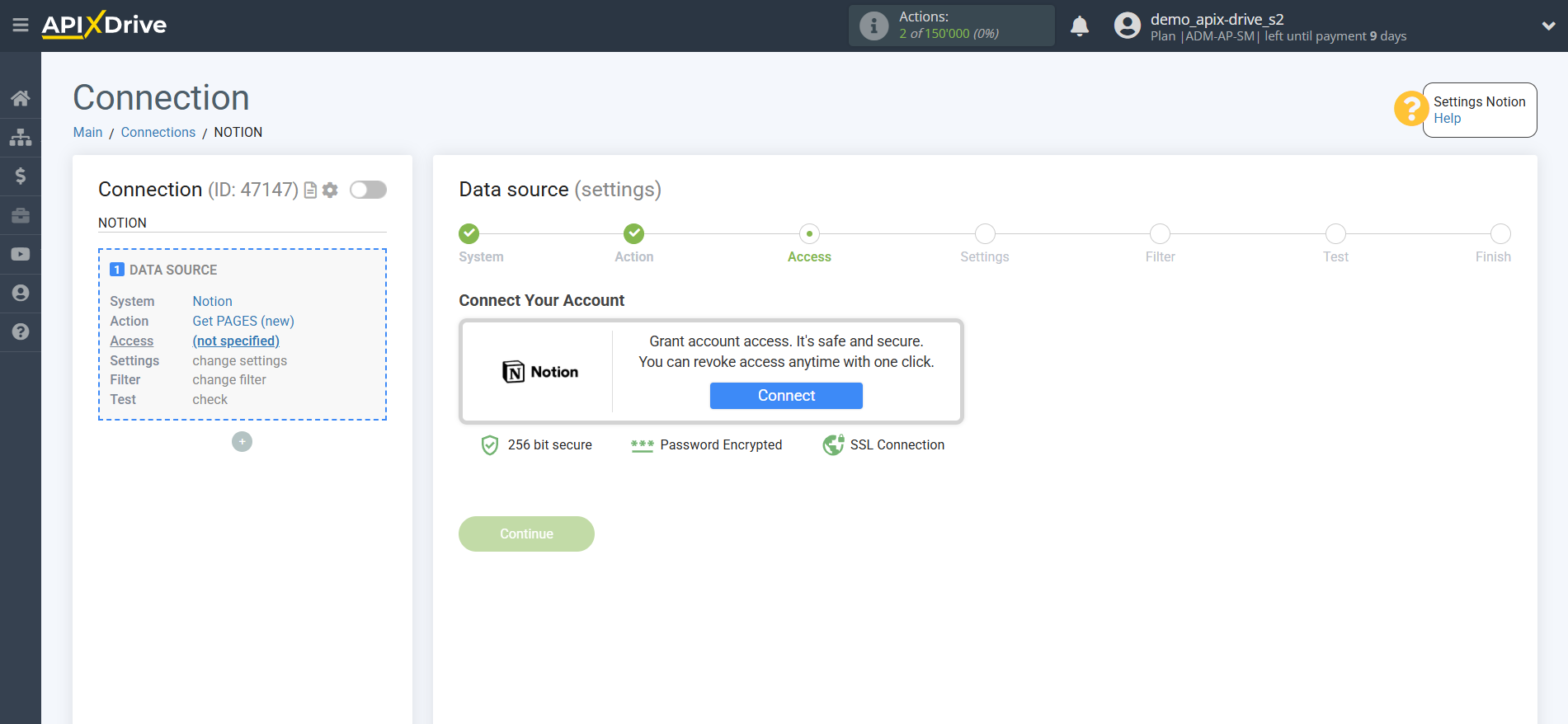 How to Connect Notion as Data Source | Account connection
