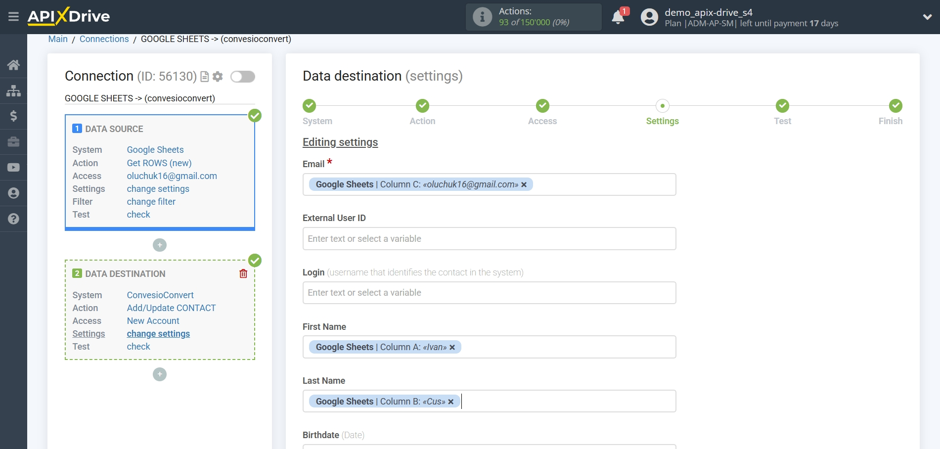 How to Connect ConvesioConvert as Data Destination | Assigning fields How to Connect ConvesioConvert as Data Destination | Assigning fields