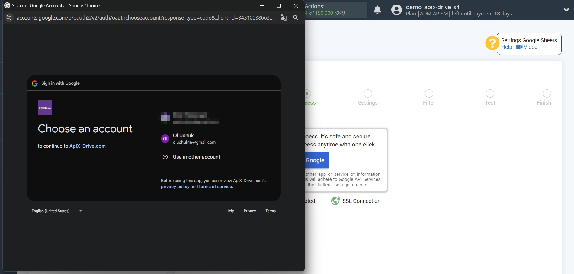 How to setup Freshdesk Update Ticket / Create Ticket | Selecting a Google account to connect