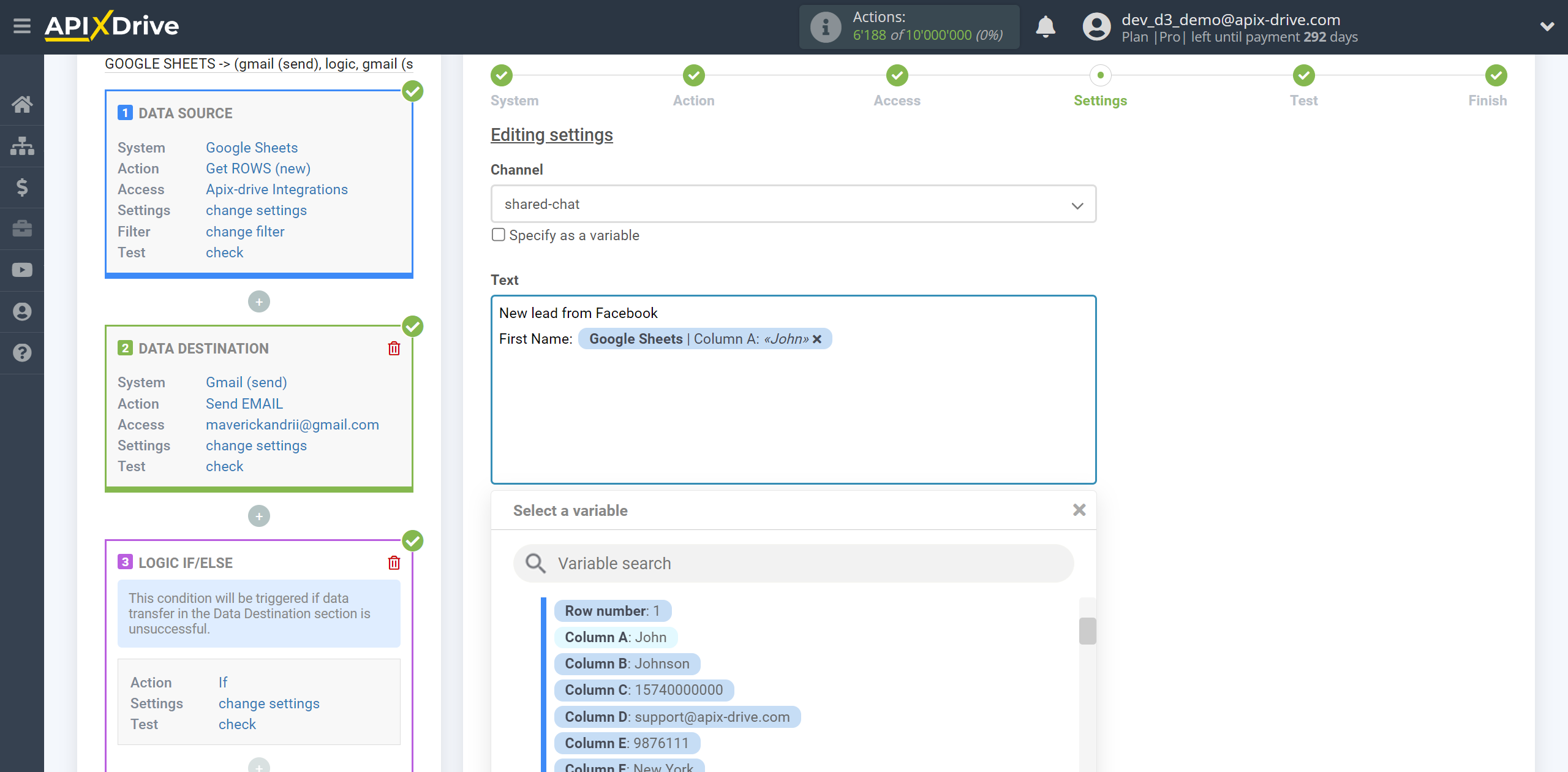 How to setup Logic If/Else | Formation of a message