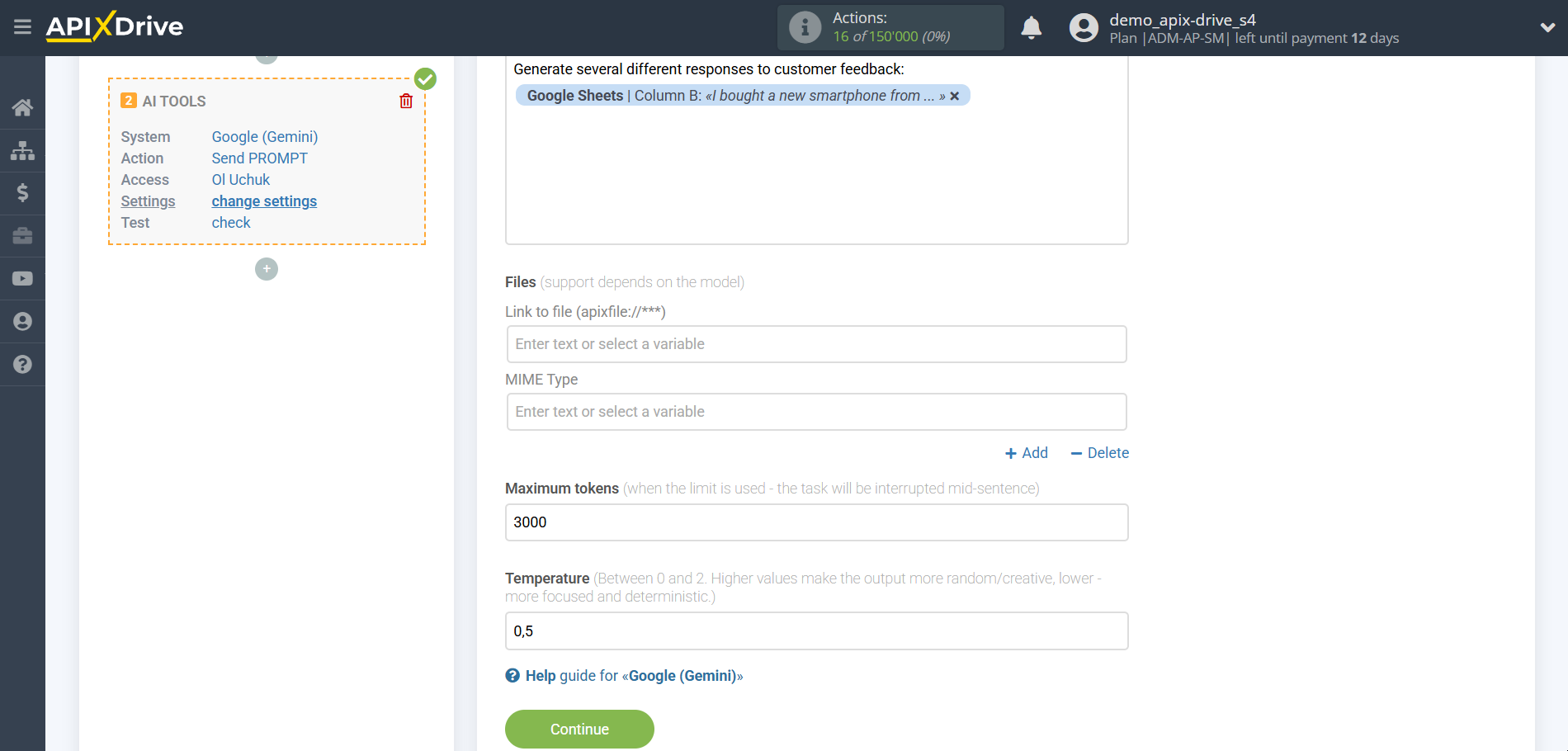 Setting up Gemini in Google Sheets | Assigning fields