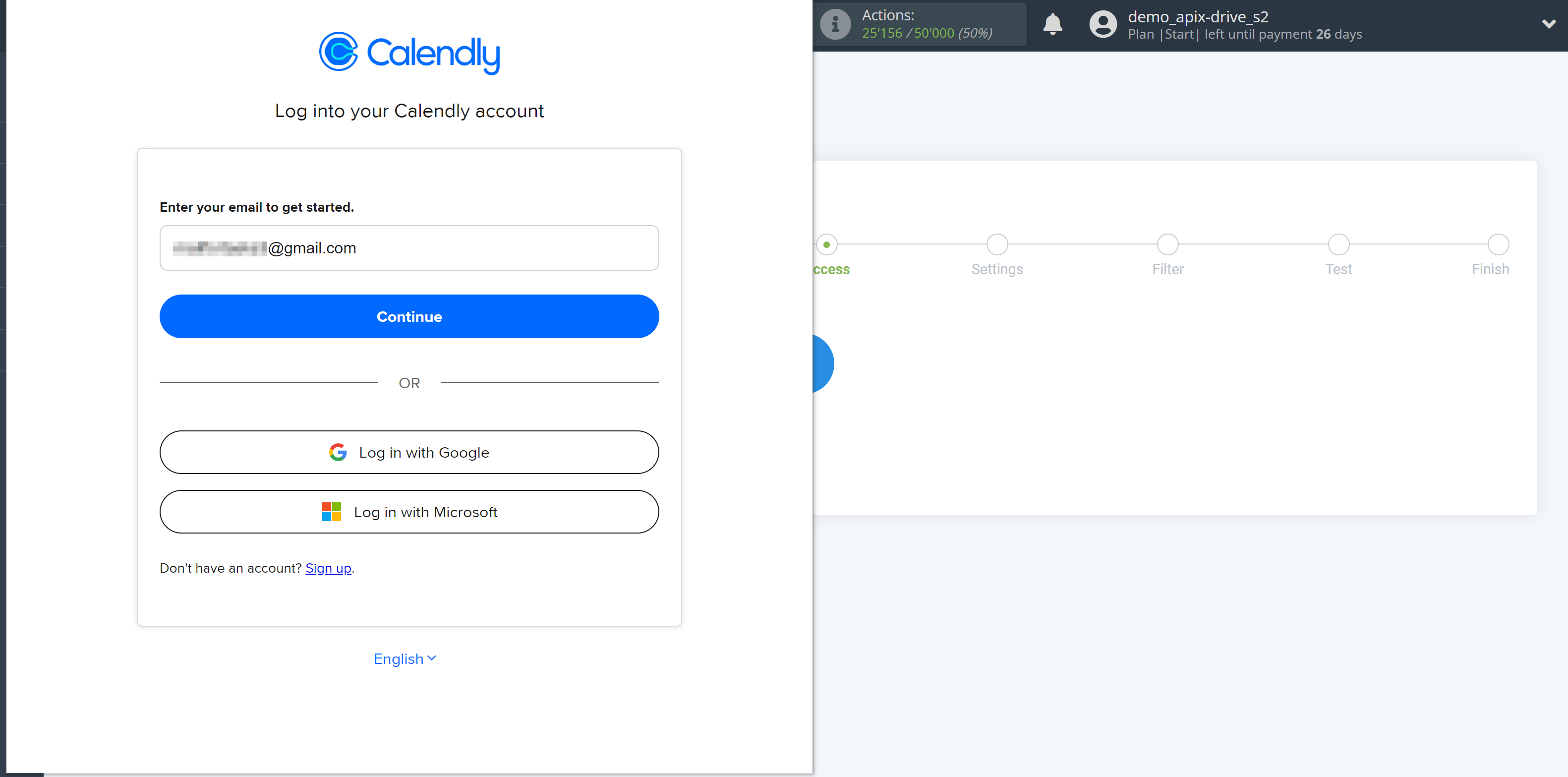 How to Connect Calendly as Data Source | Enter login