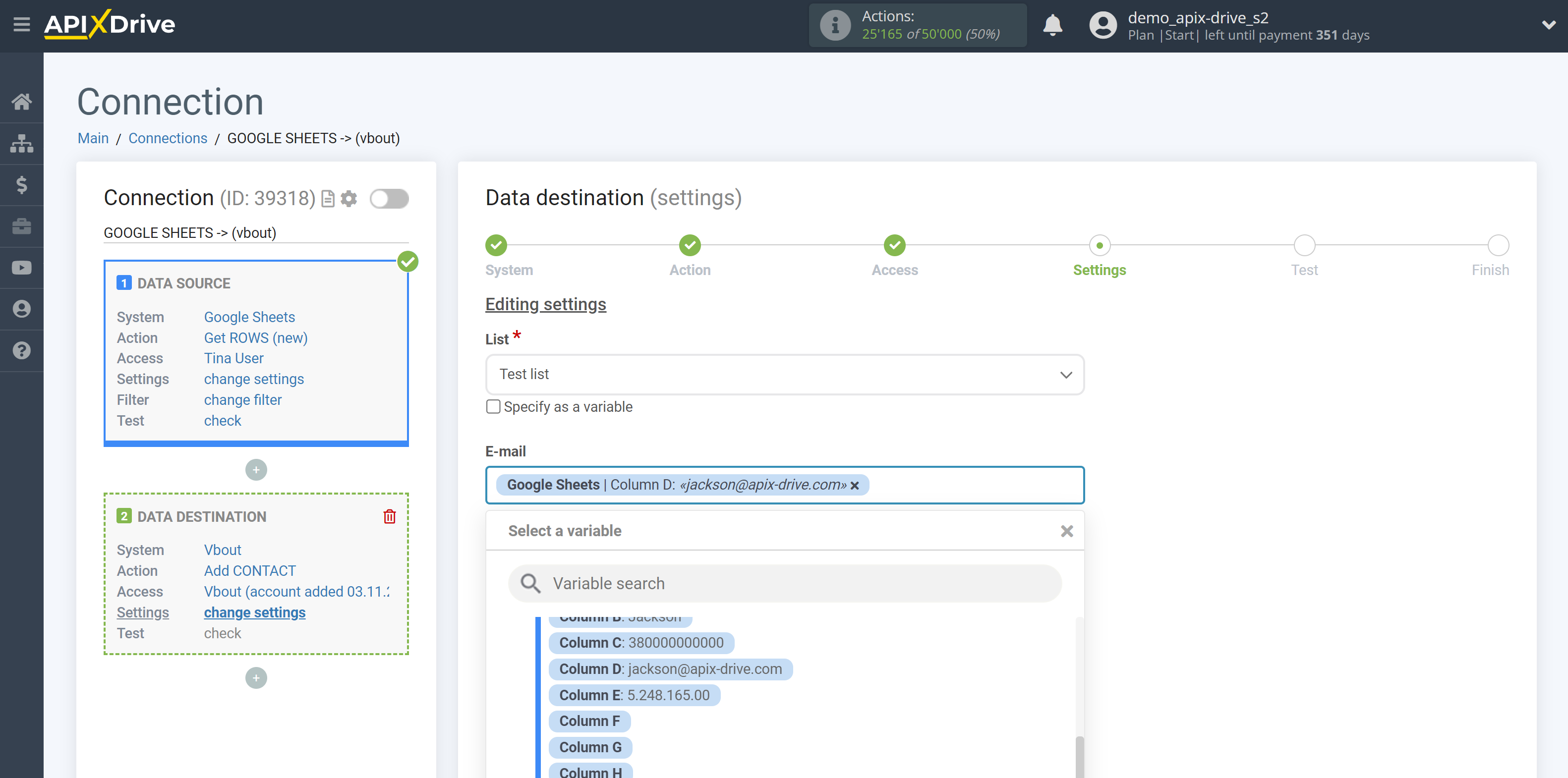 How to Connect Vbout as Data Destination | Assigning Fields