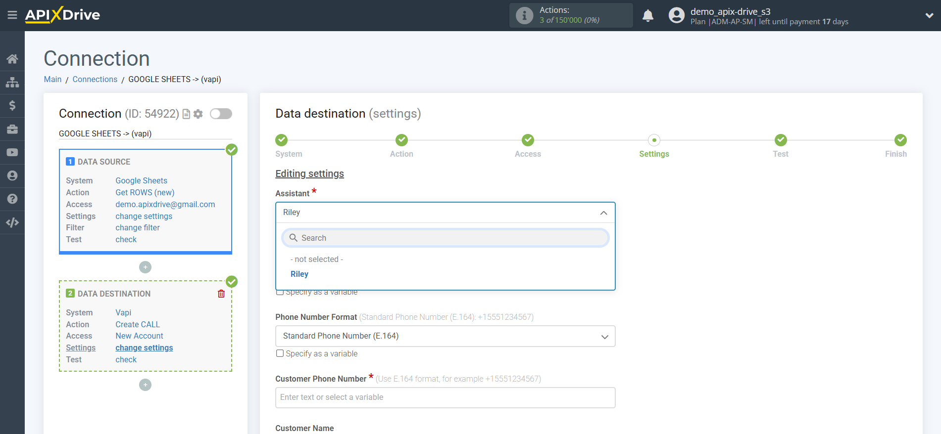How to Connect Vapi as Data Destination | Assigning fields