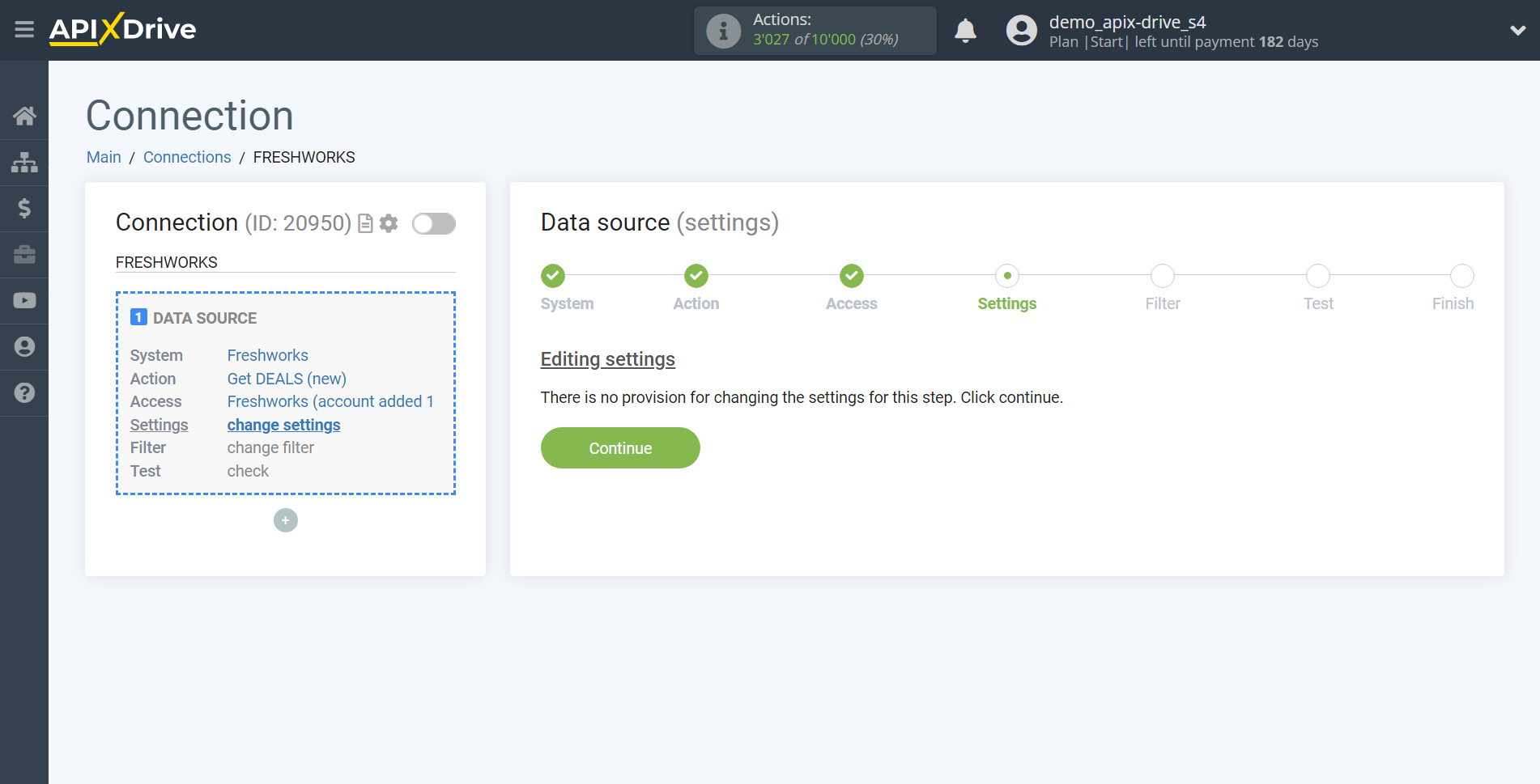 How to Connect Freshworks as Data Source | Settings