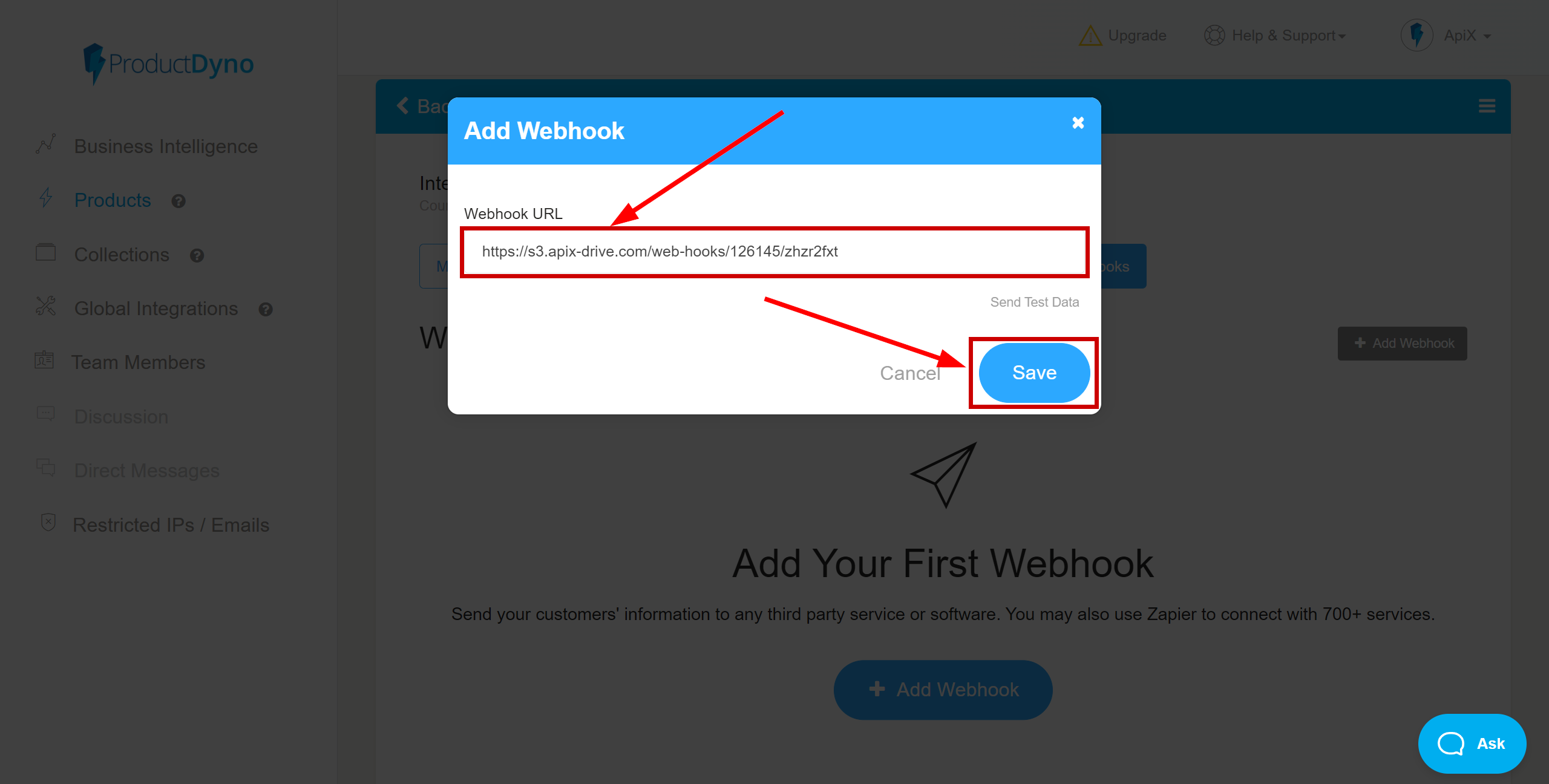 How to Connect ProductDyno as Data Source | Adding a Webhook Link
