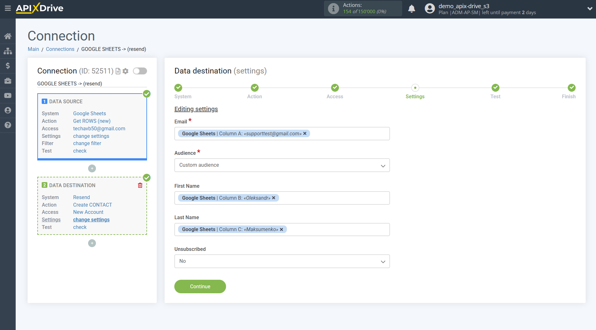 How to Connect Resend as Data Destination | Assigning Fields