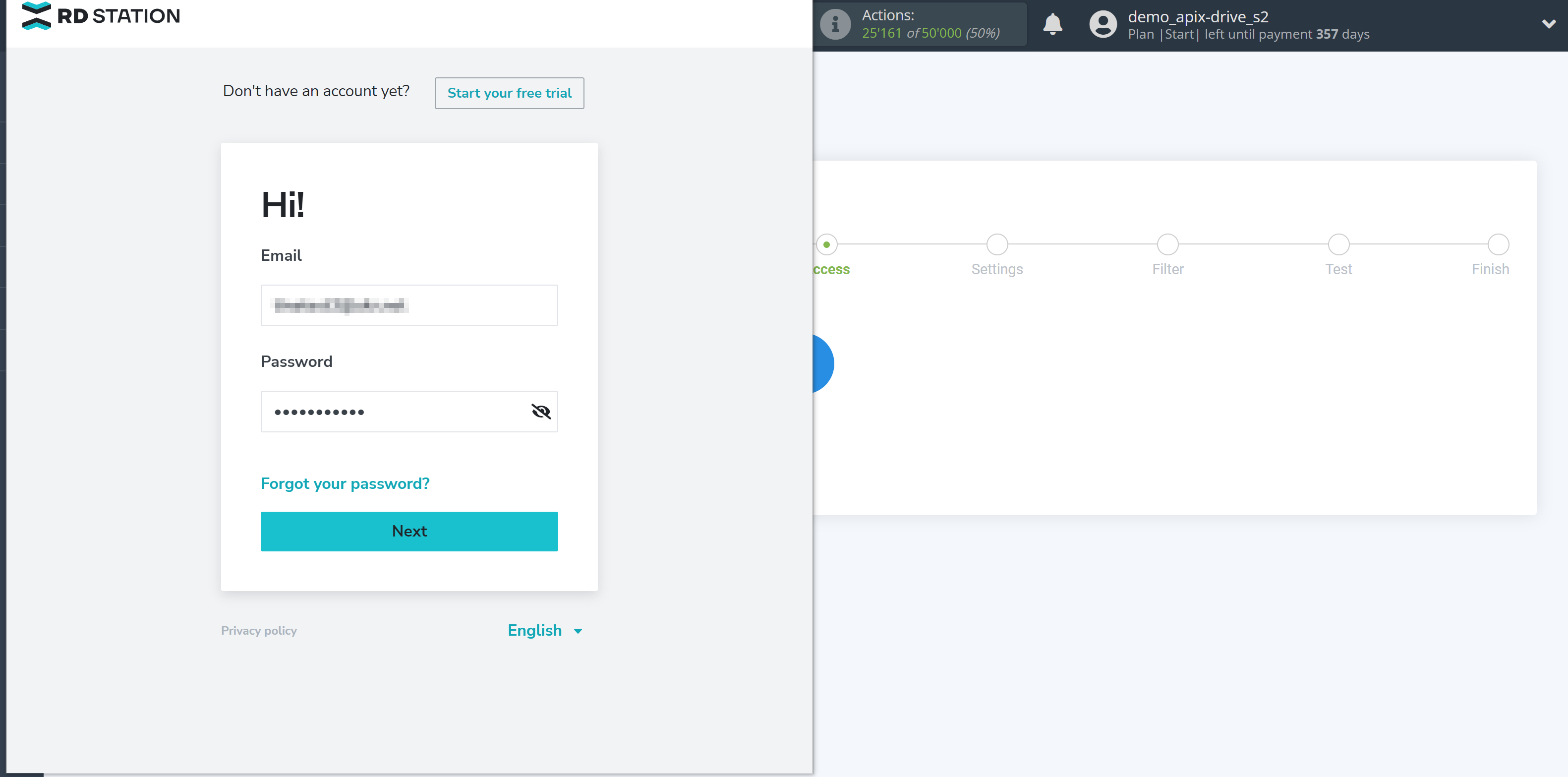 How to Connect RD Station as Data Source | Account authorization