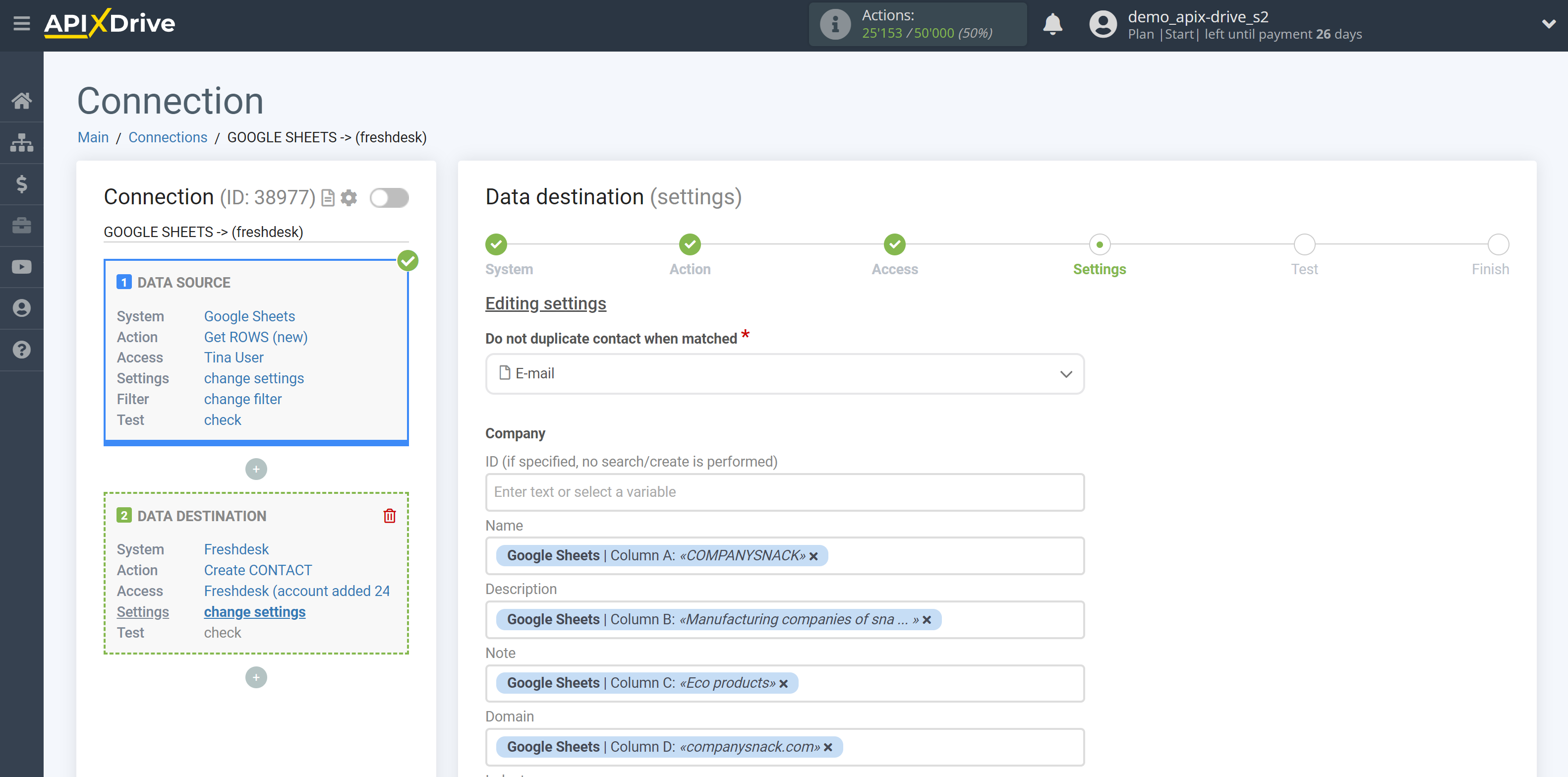 How to Connect Freshdesk as Data Destination | Assigning Fields 