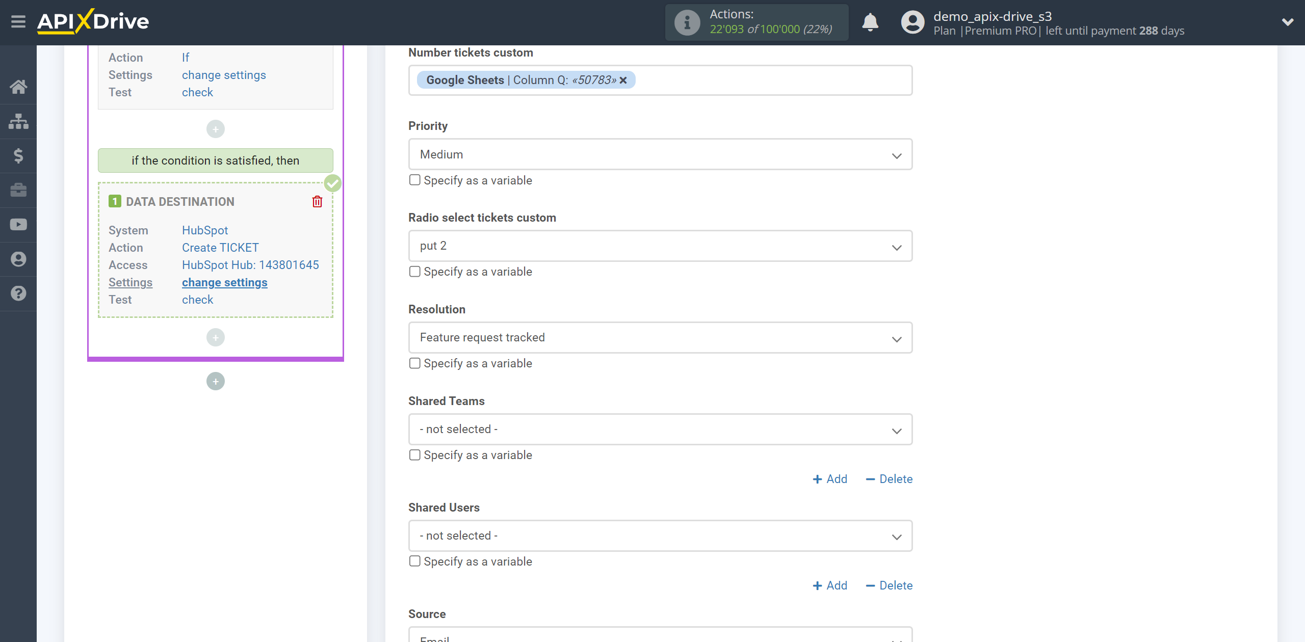 How to setup HubSpot Update Ticket / Create Ticket | Assigning Fields