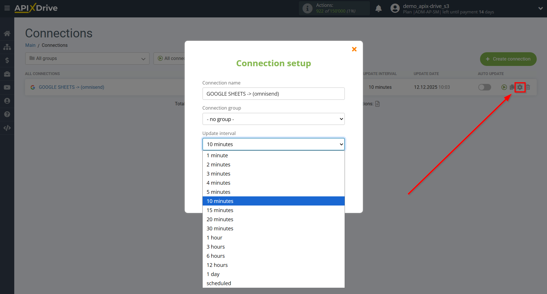 How to Connect Omnisend as Data Destination | Update interval How to Connect Omnisend as Data Destination | Update interval