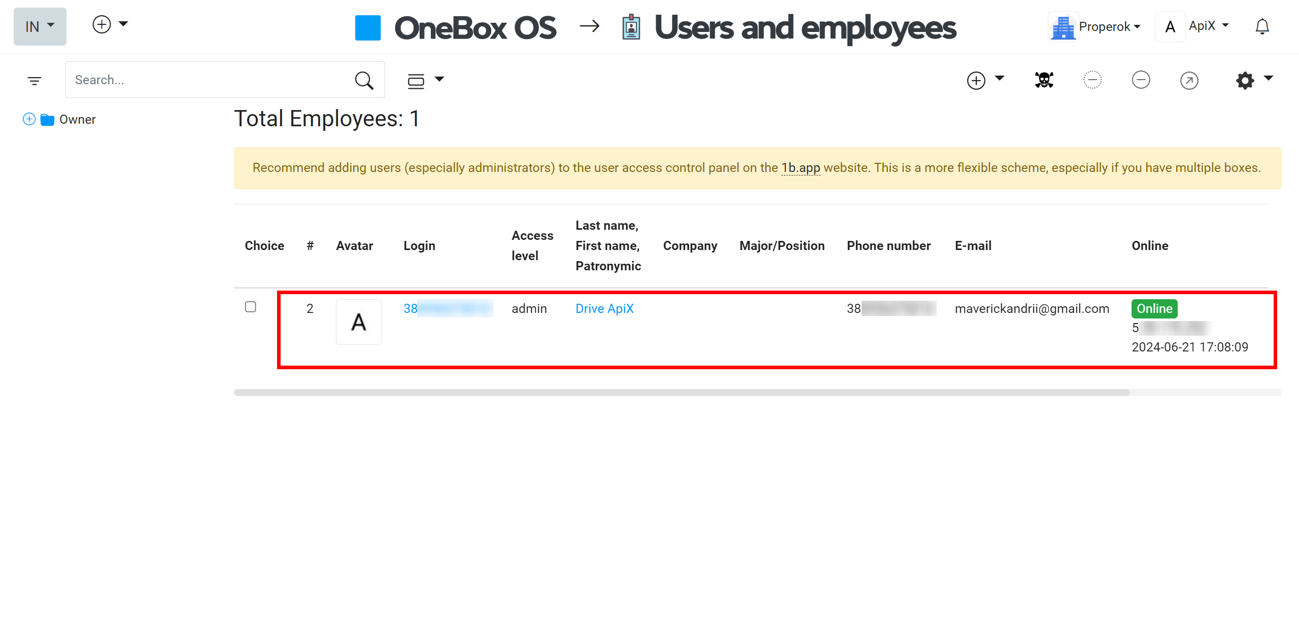 How to setup OneBox Change Order / Create Order | Go to user settings