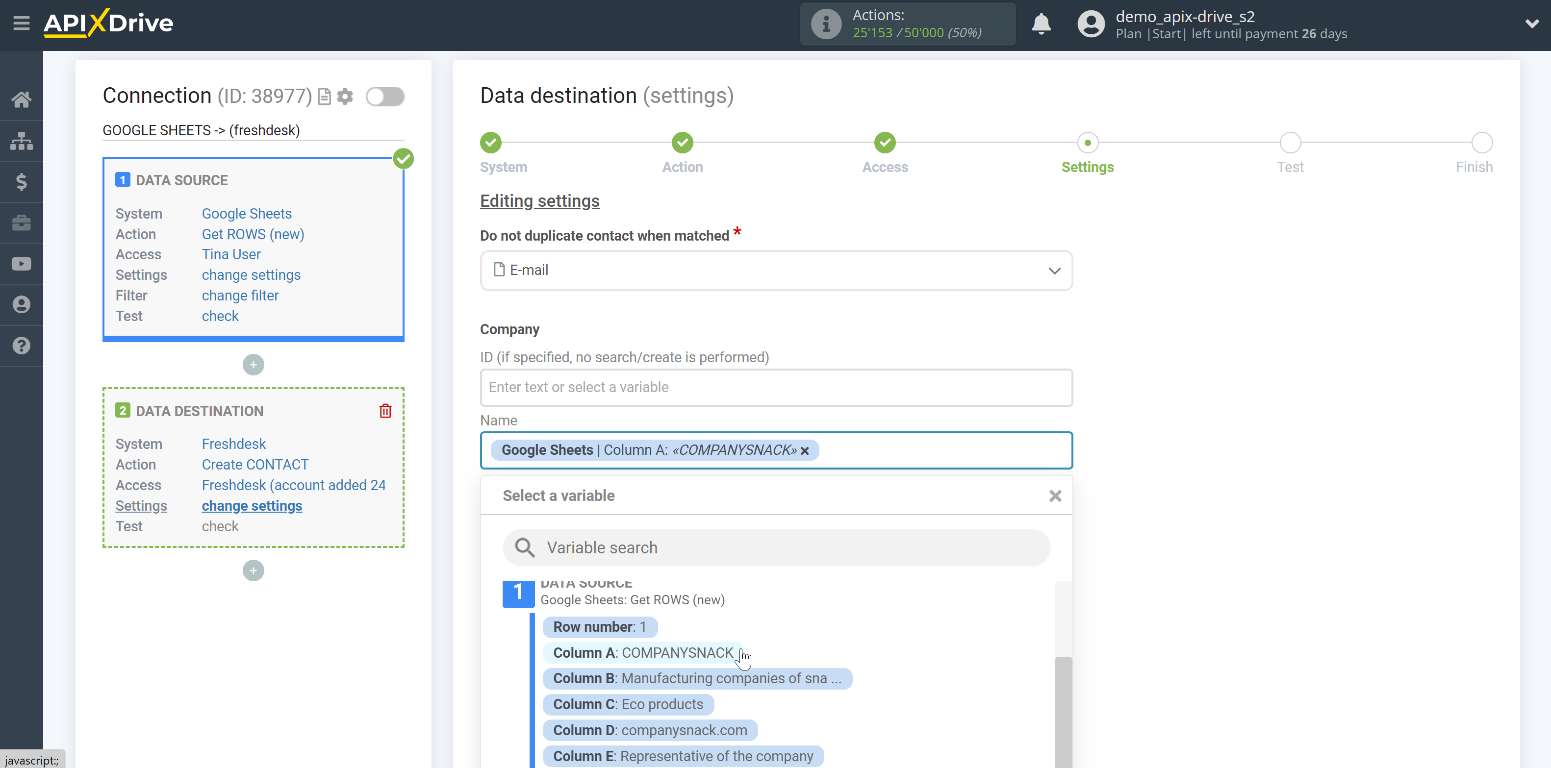 How to Connect Freshdesk as Data Destination | Assigning Fields 