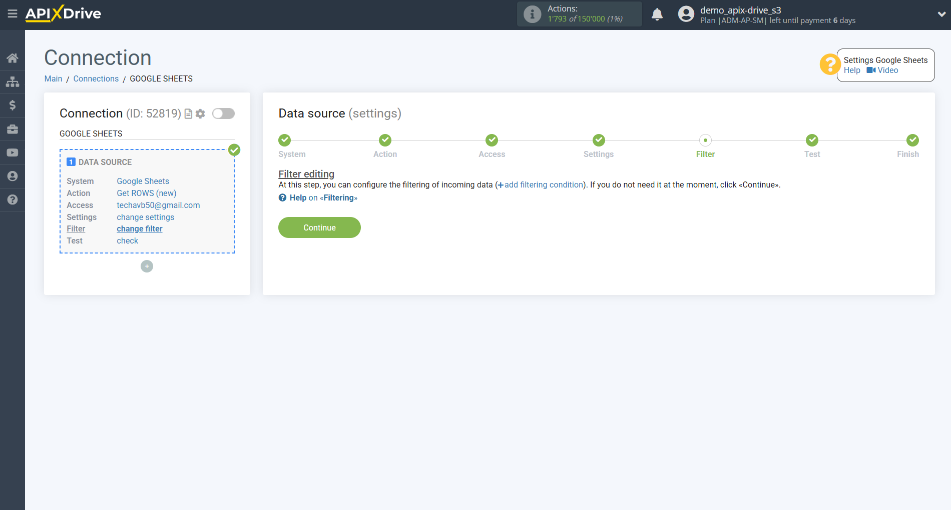 Setting up Grok in Google Sheets | Data filter